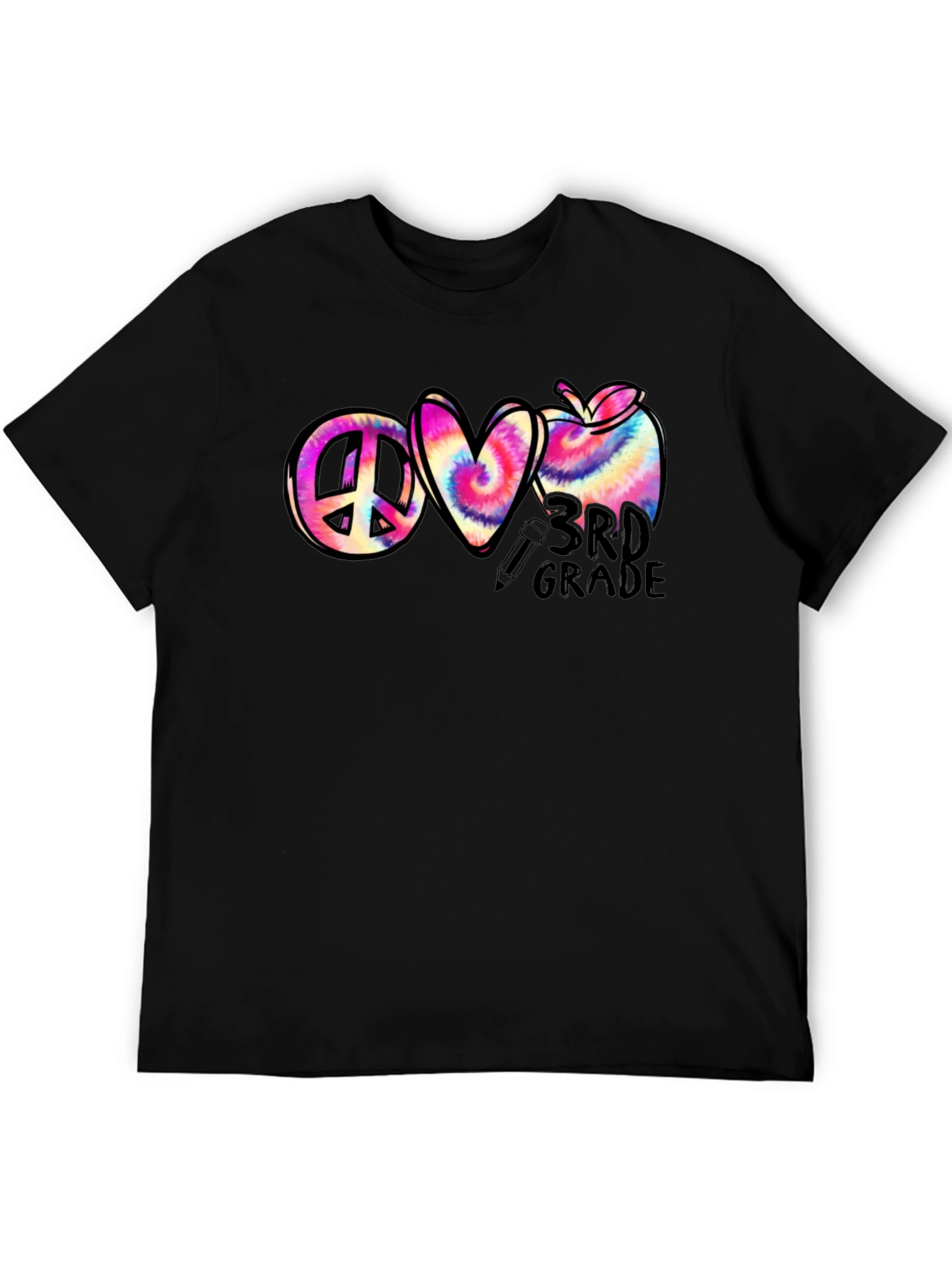 Peace Love 3rd Grade Tie-Dye T-Shirt