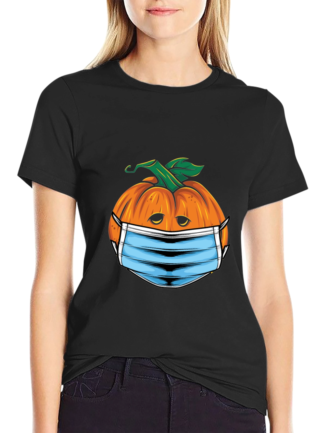 Masked Pumpkin Graphic Tee - Halloween Ready!