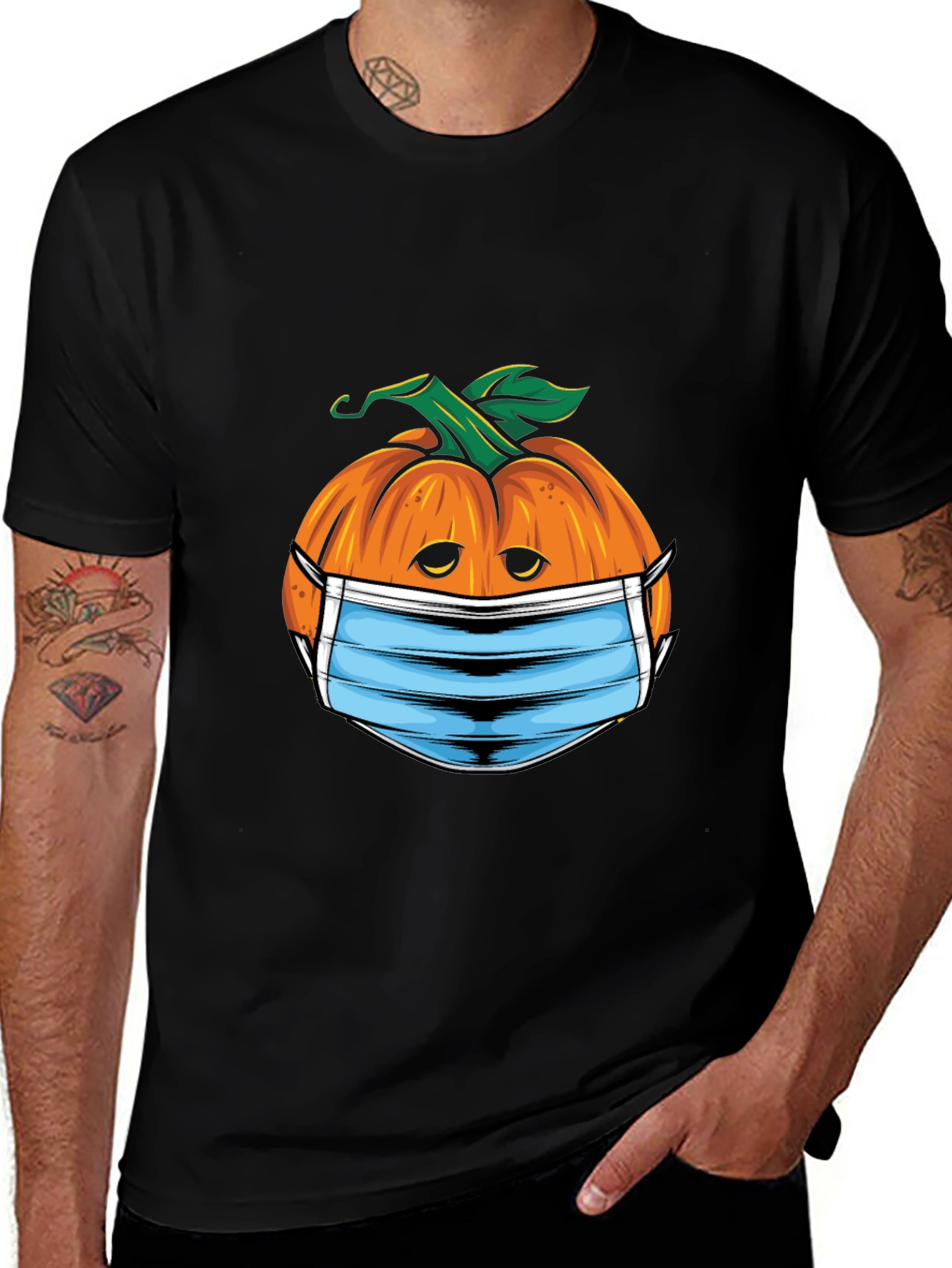 Masked Pumpkin Graphic Tee - Halloween Ready!