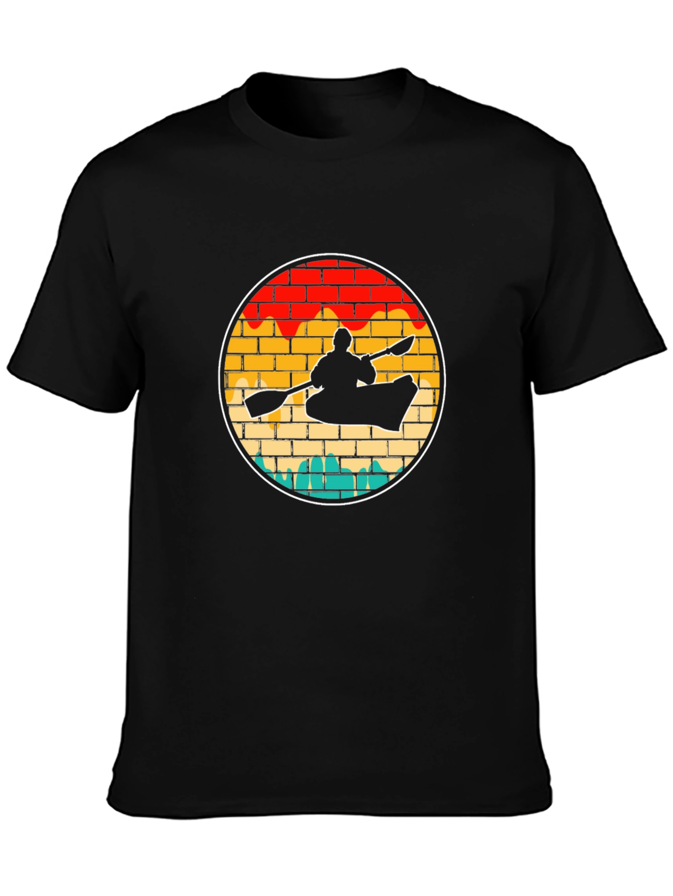 Kayaking Sunset Retro T-Shirt