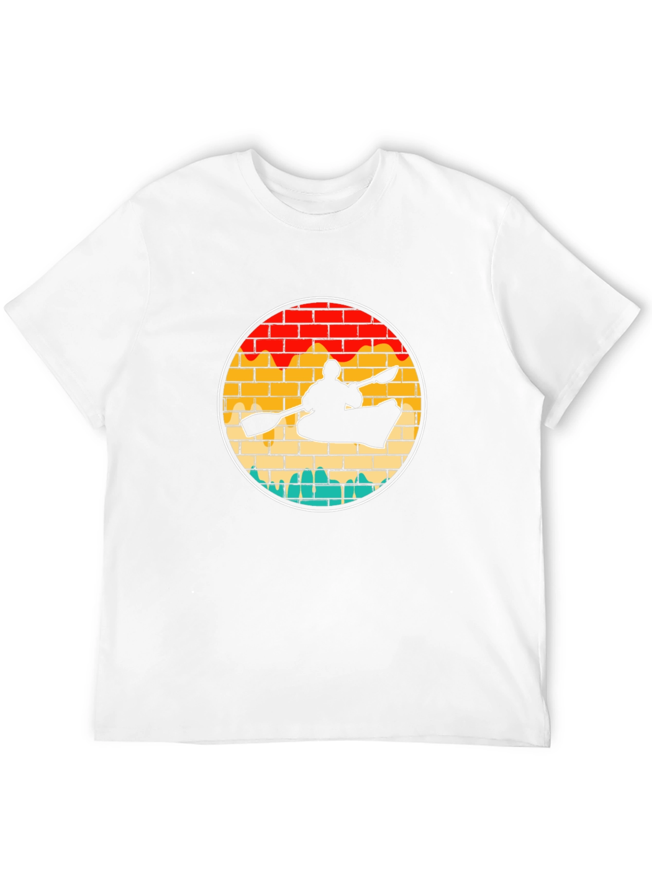 Kayaking Sunset Retro T-Shirt