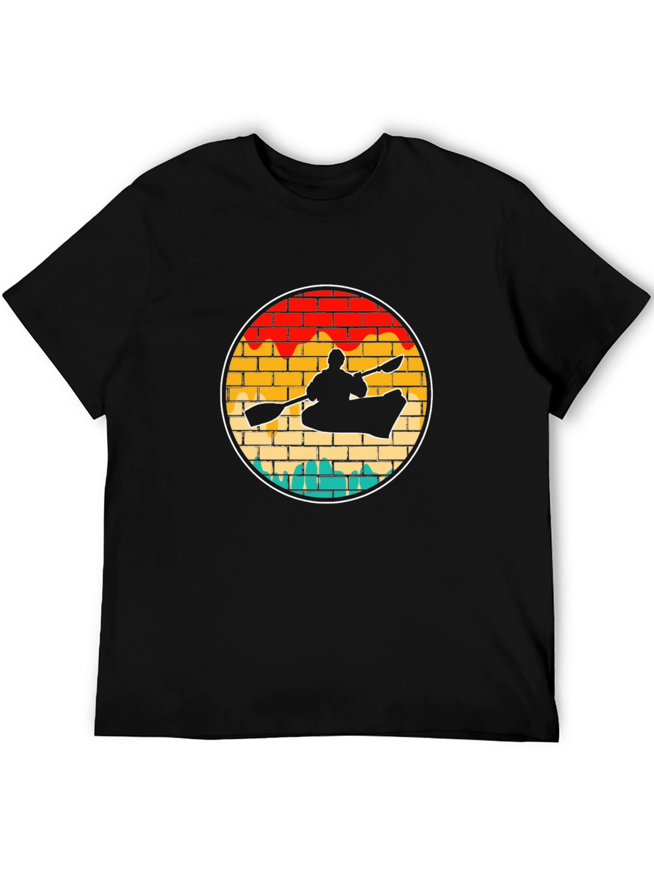 Kayaking Sunset Retro T-Shirt