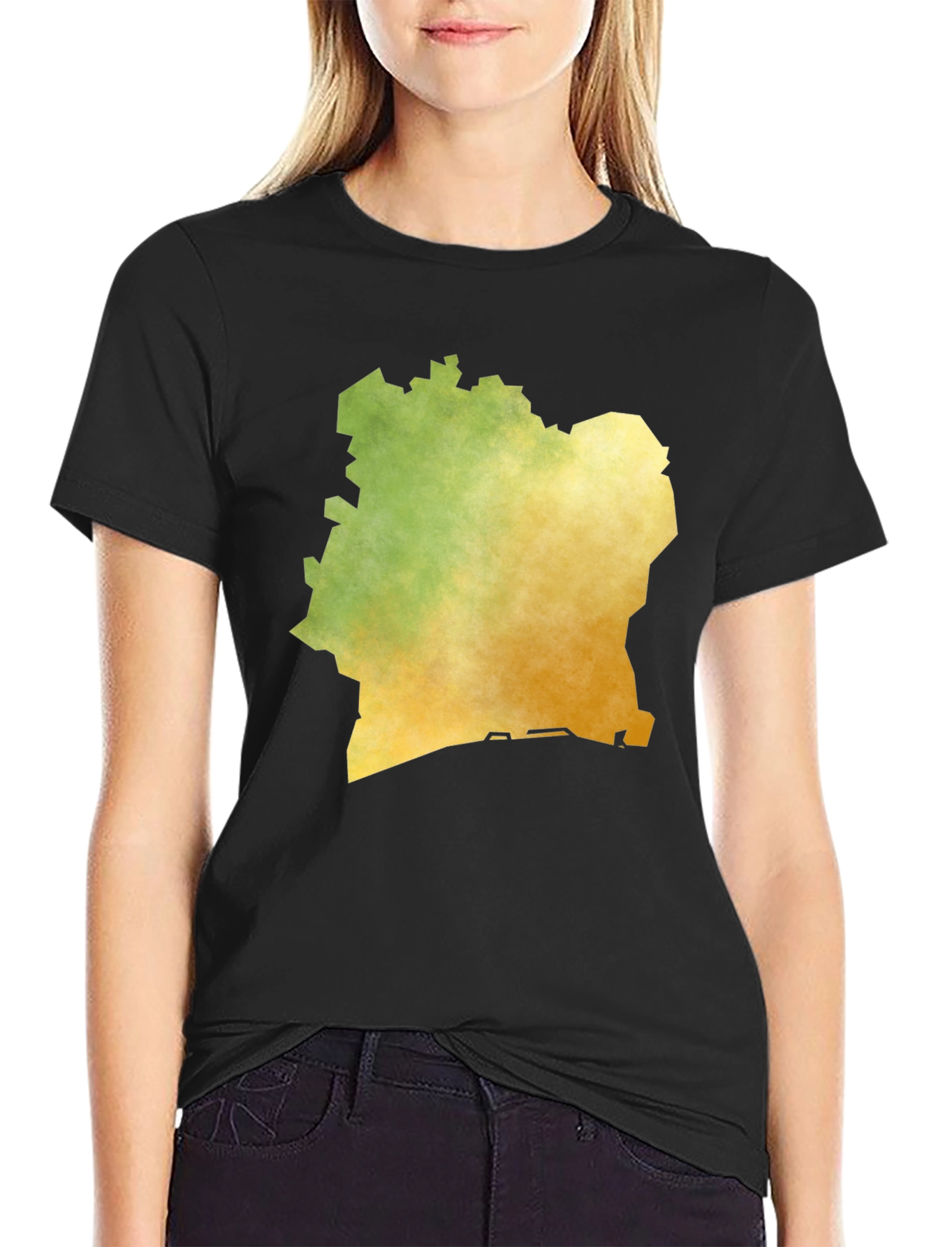 Ivory Coast Map T-Shirt - Black Graphic Tee