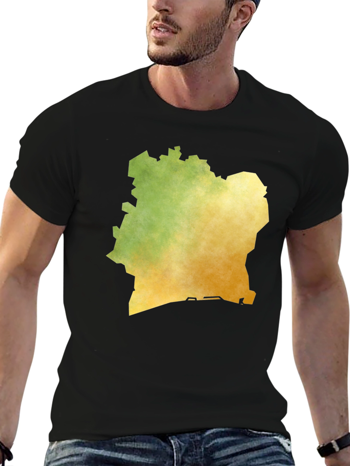 Ivory Coast Map T-Shirt - Black Graphic Tee