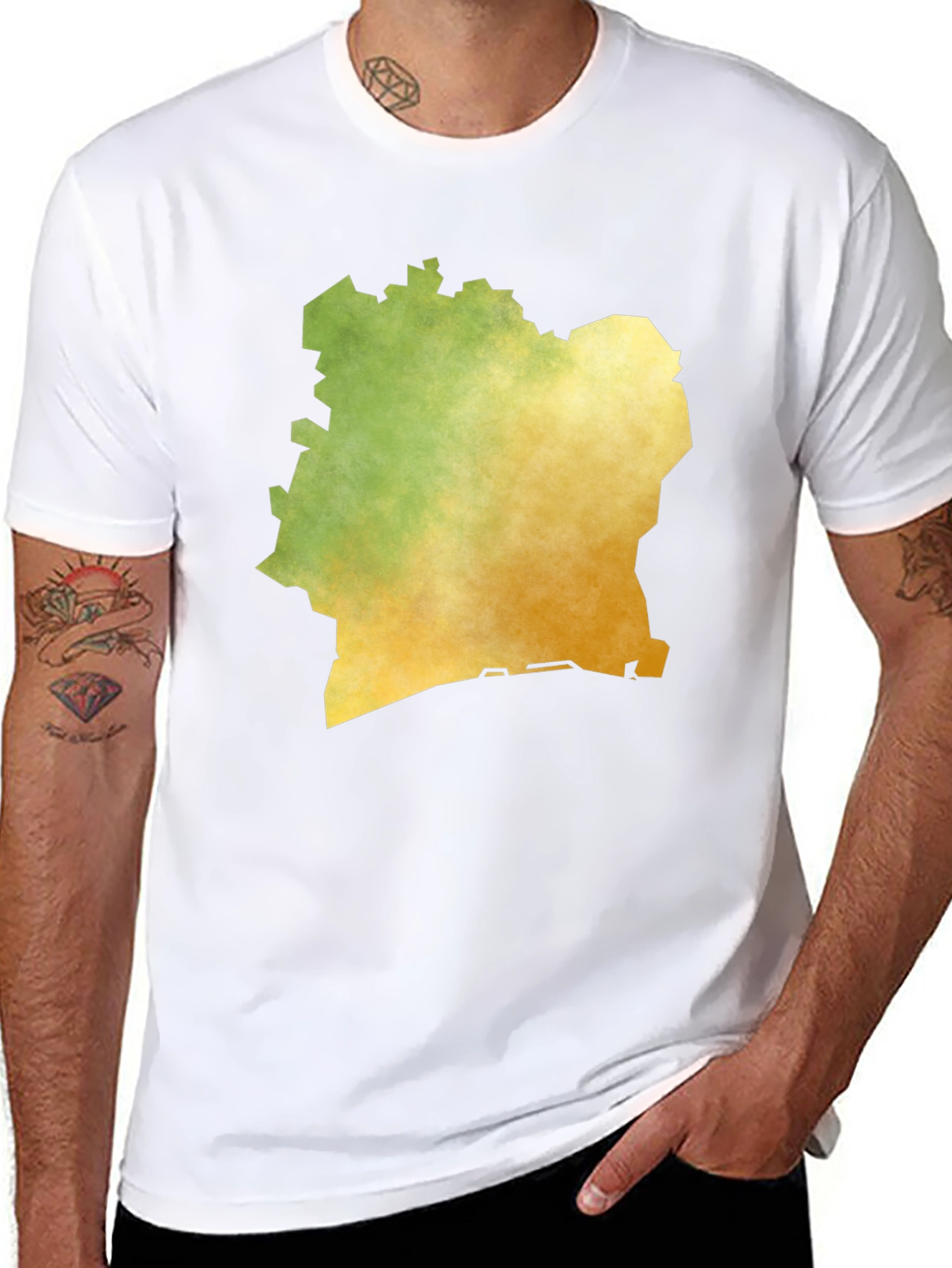 Ivory Coast Map T-Shirt - Black Graphic Tee