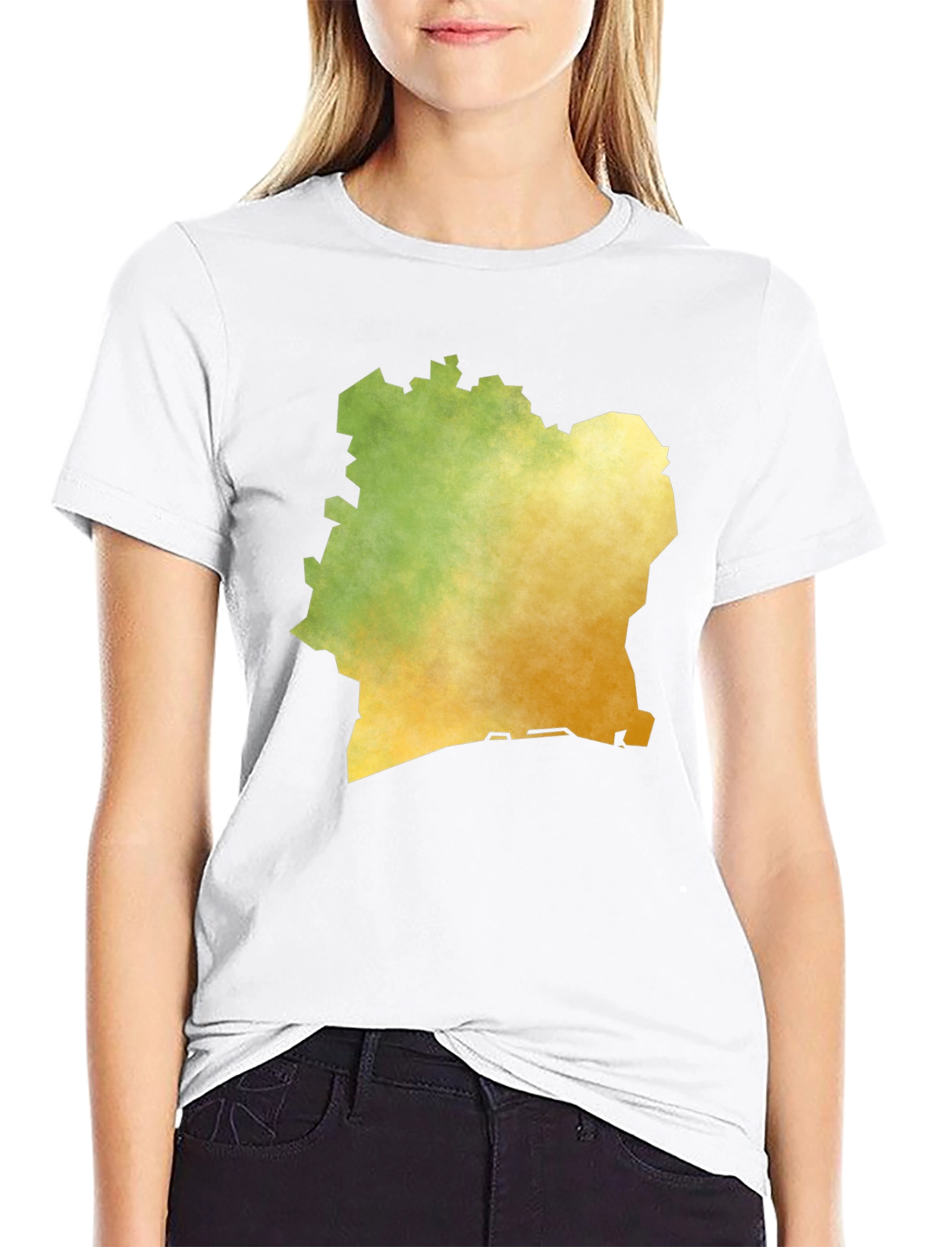 Ivory Coast Map T-Shirt - Black Graphic Tee