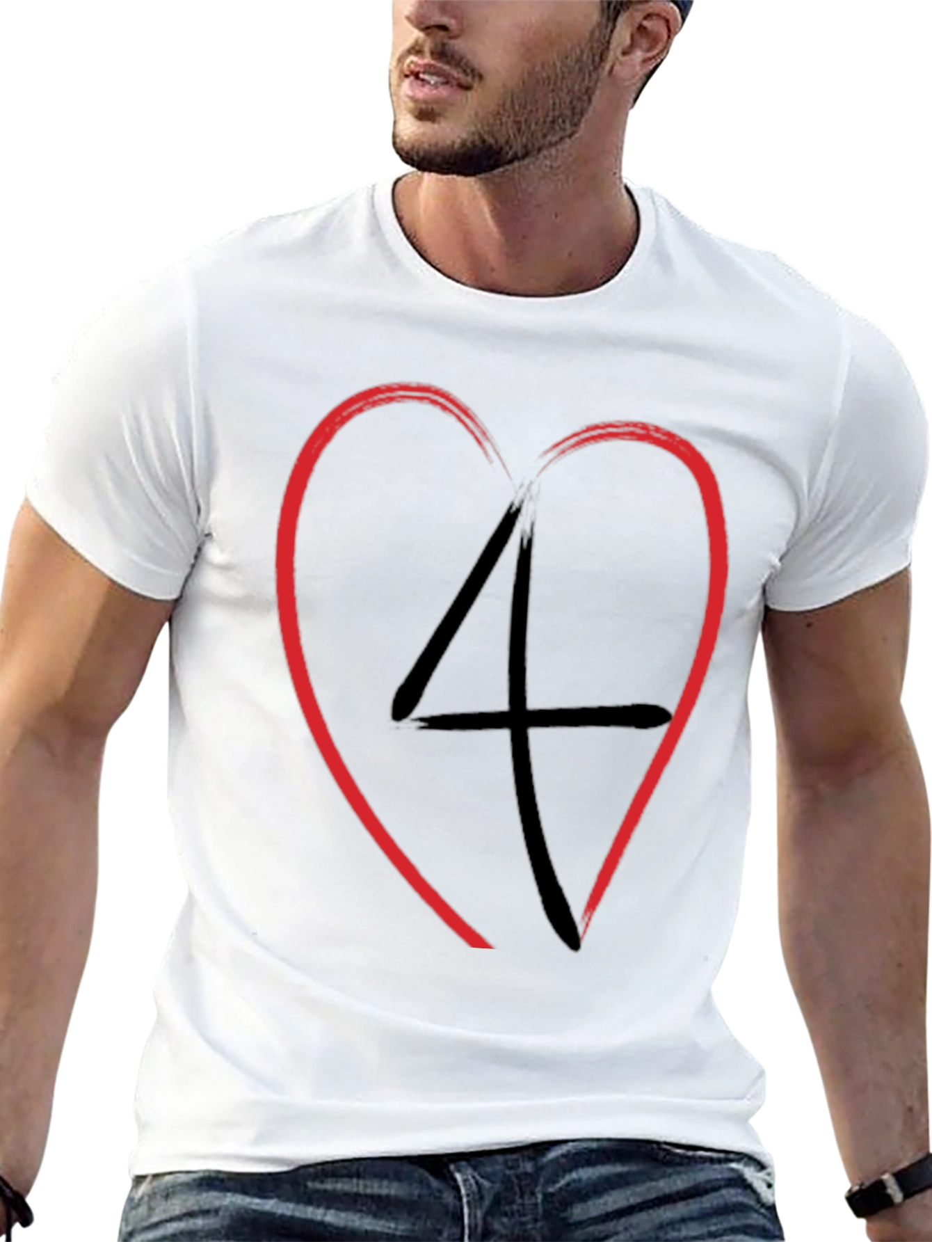 Heart 4 Mens Black Graphic Tee
