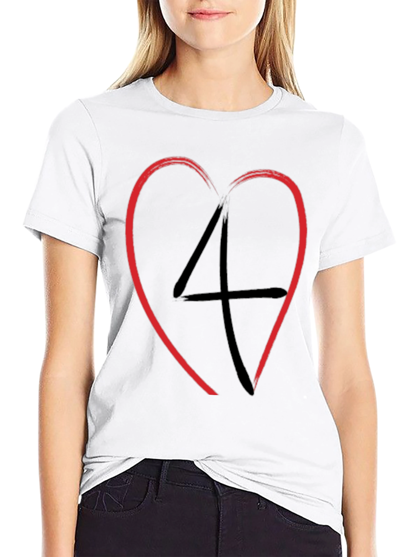 Heart 4 Mens Black Graphic Tee