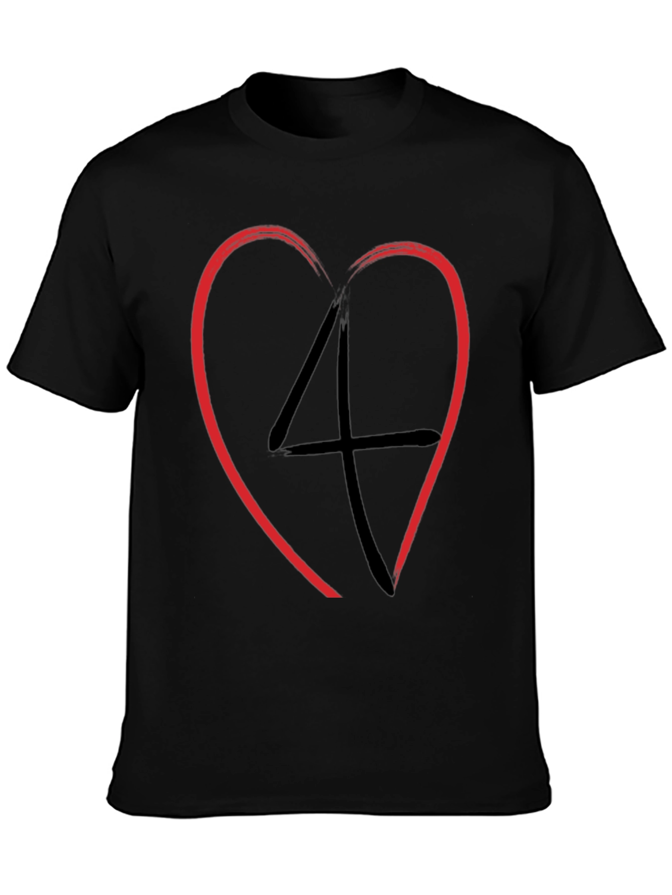 Heart 4 Mens Black Graphic Tee