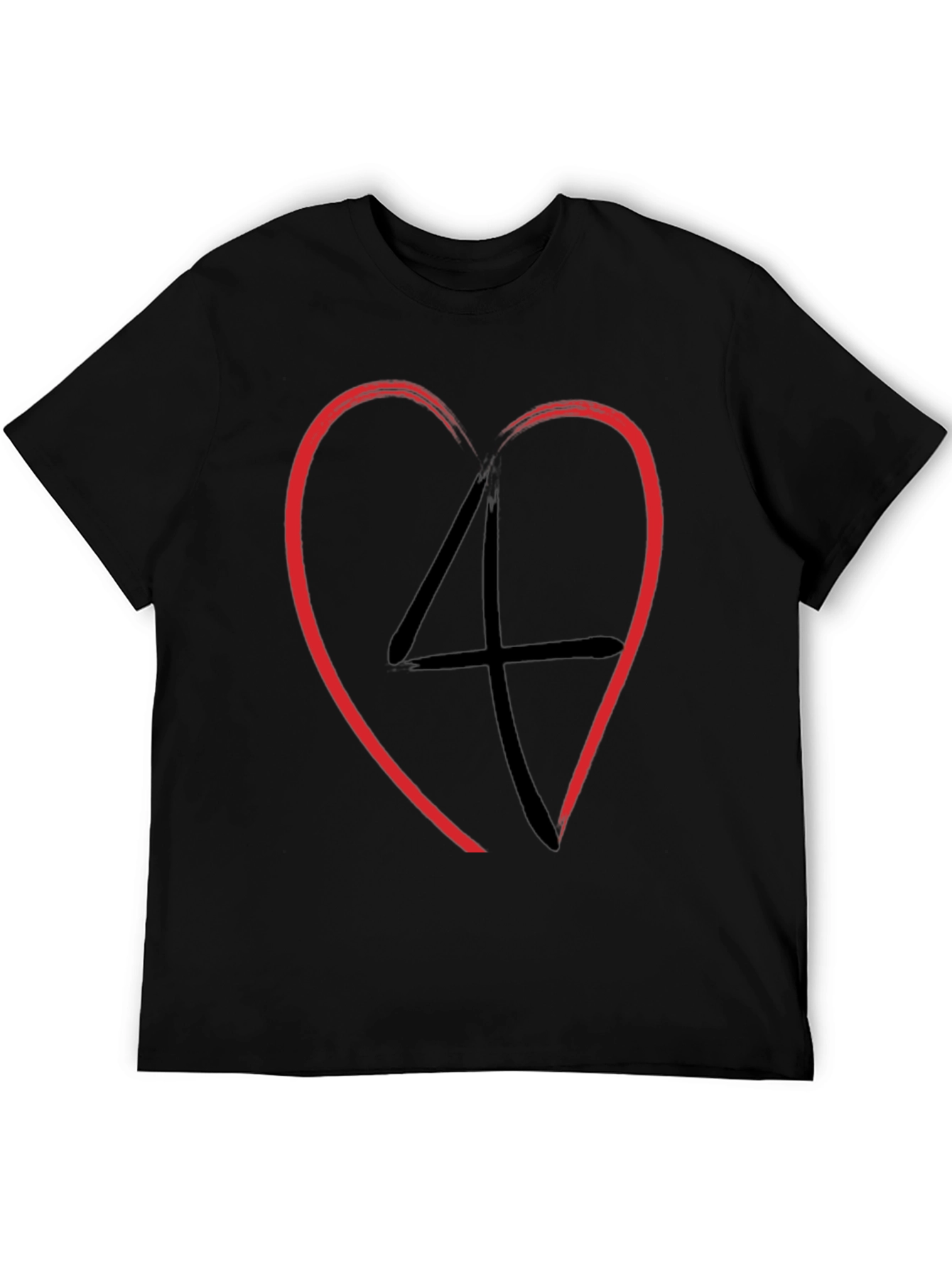 Heart 4 Mens Black Graphic Tee
