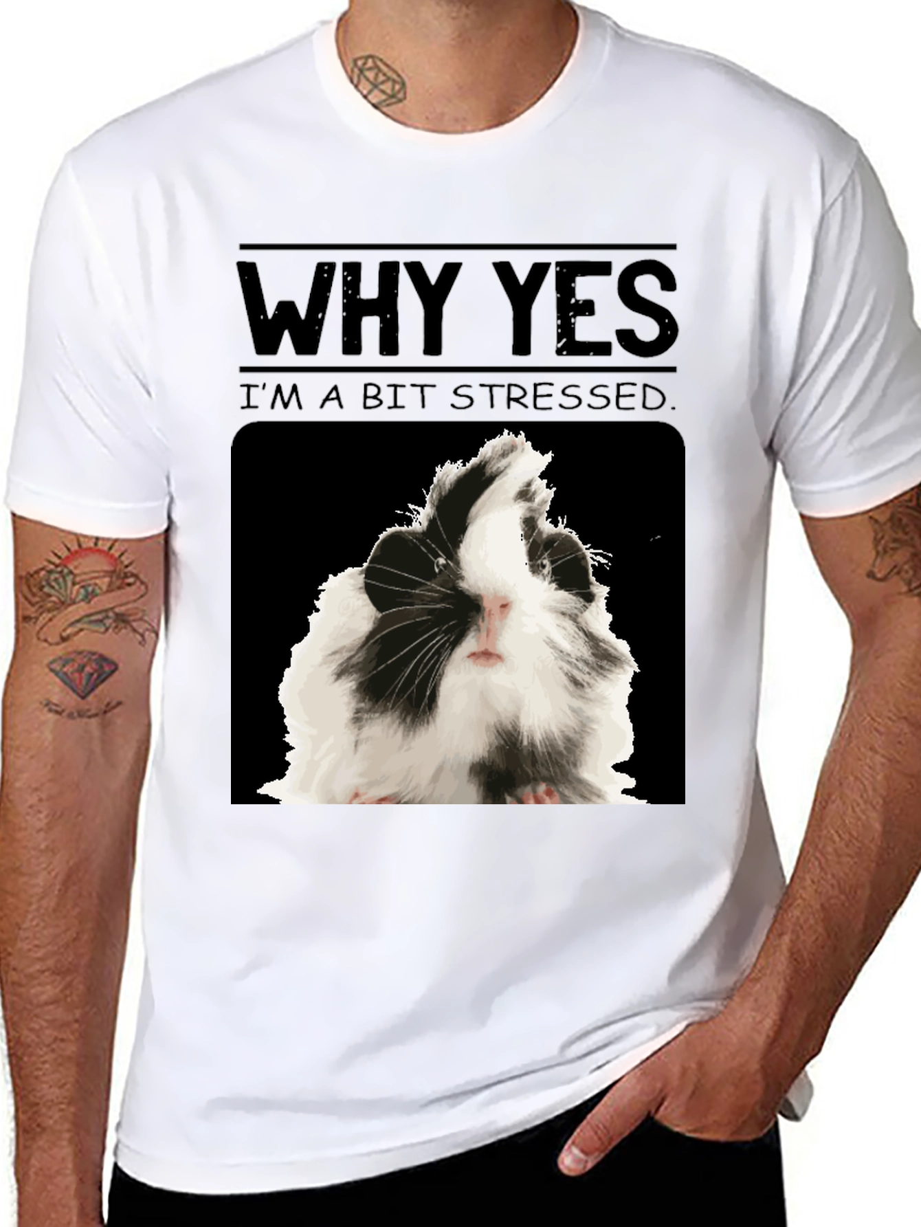 Stressed Guinea Pig Graphic Tee - Funny T-Shirt