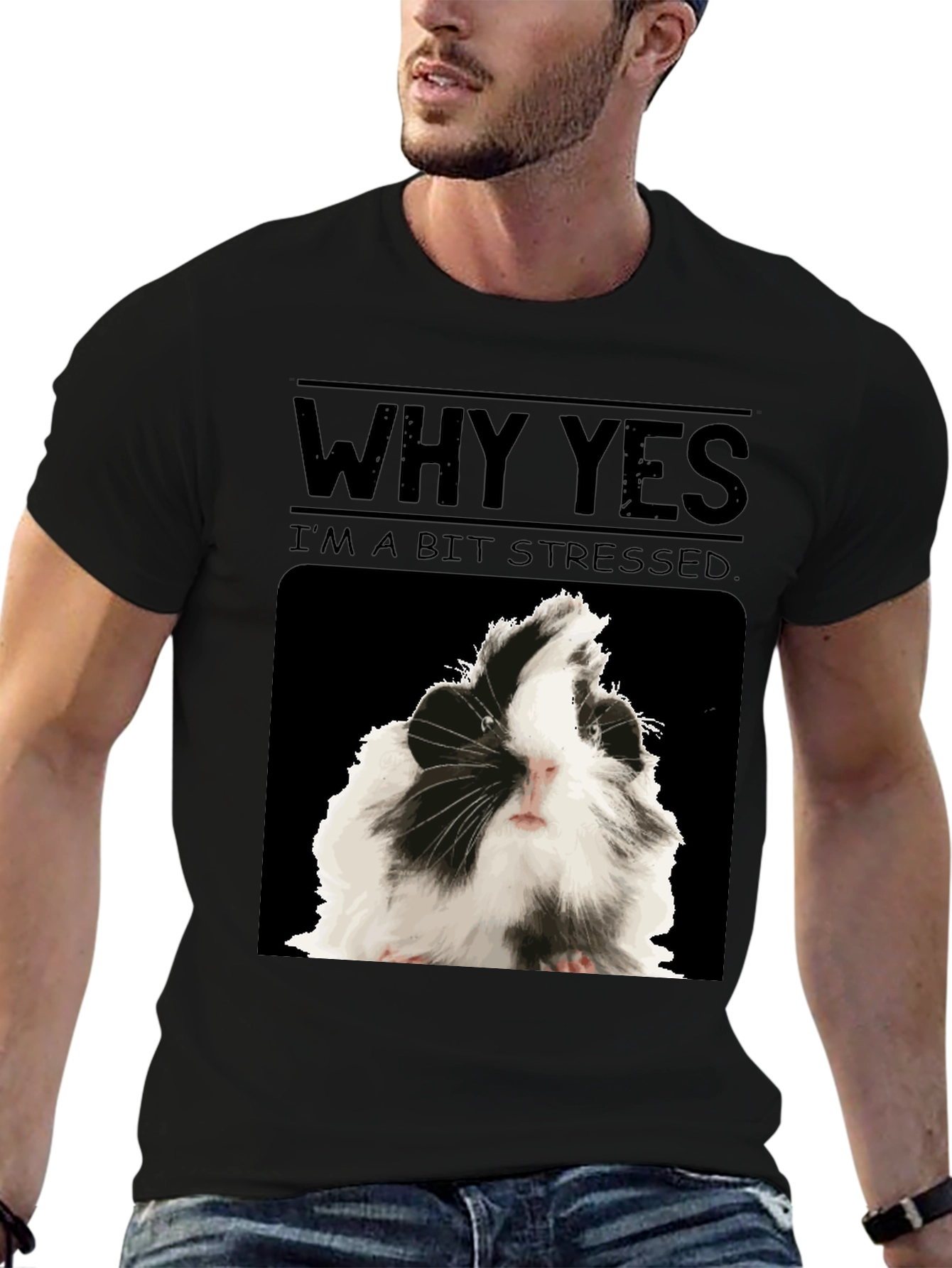 Stressed Guinea Pig Graphic Tee - Funny T-Shirt