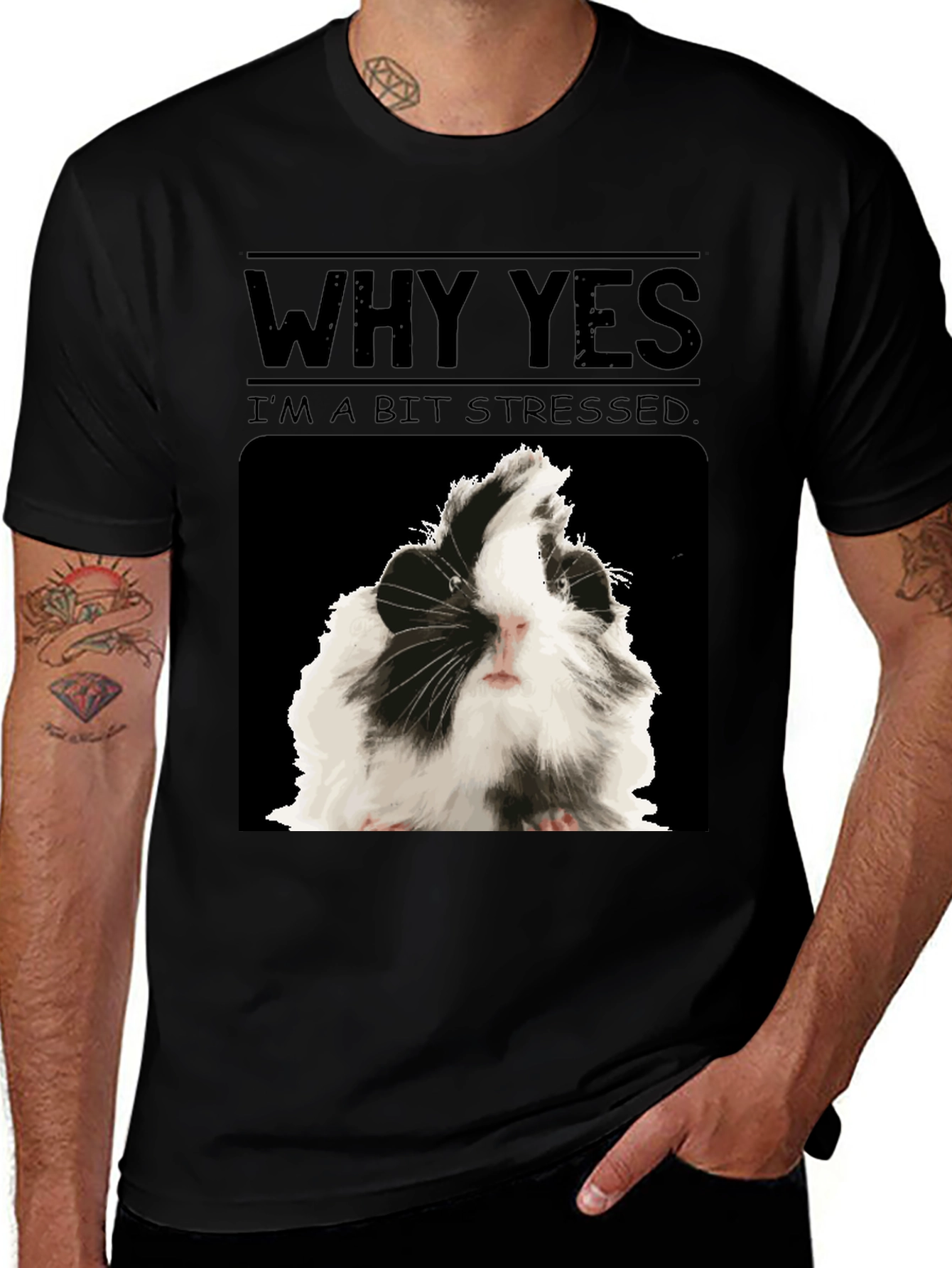 Stressed Guinea Pig Graphic Tee - Funny T-Shirt