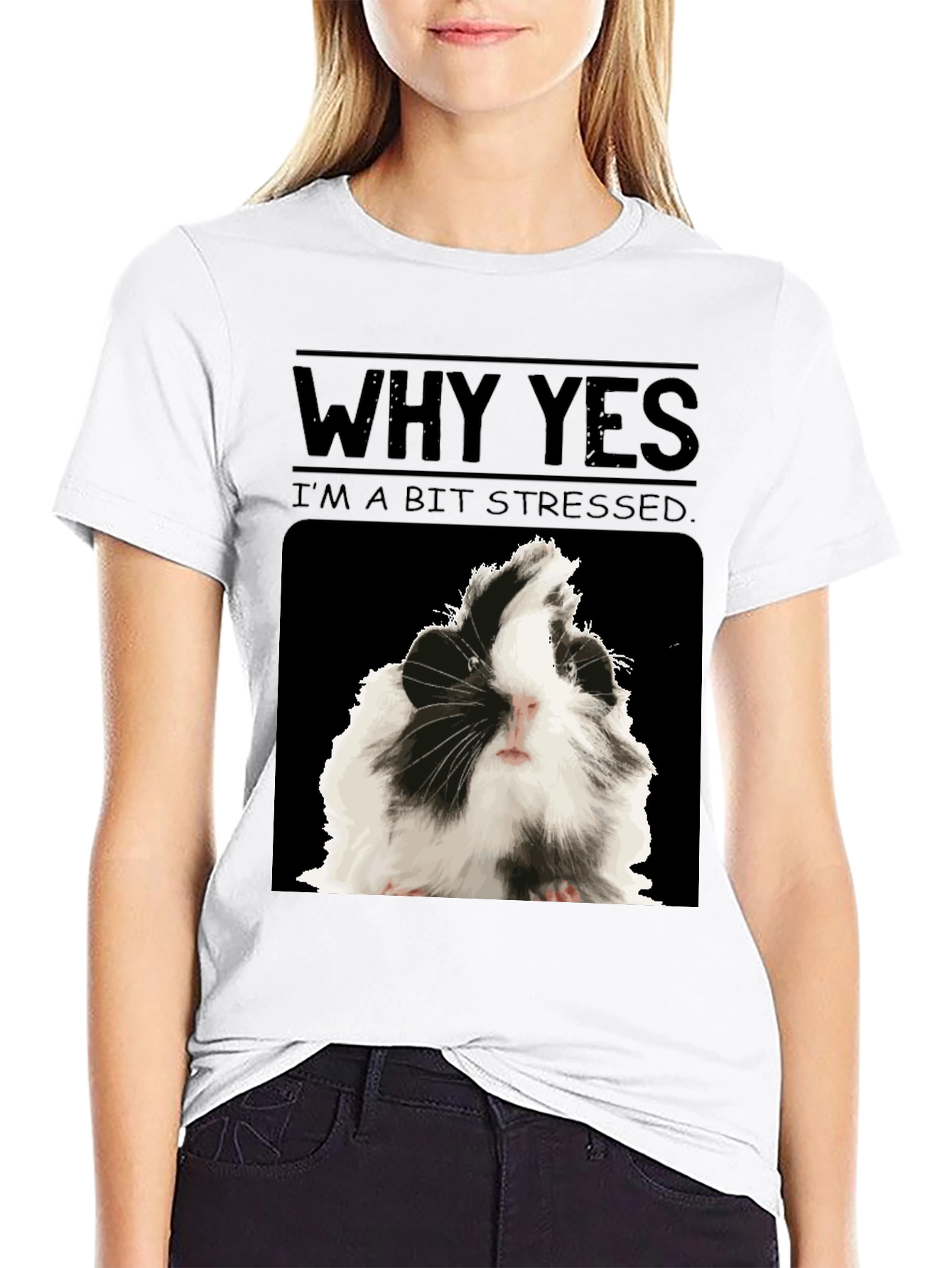 Stressed Guinea Pig Graphic Tee - Funny T-Shirt