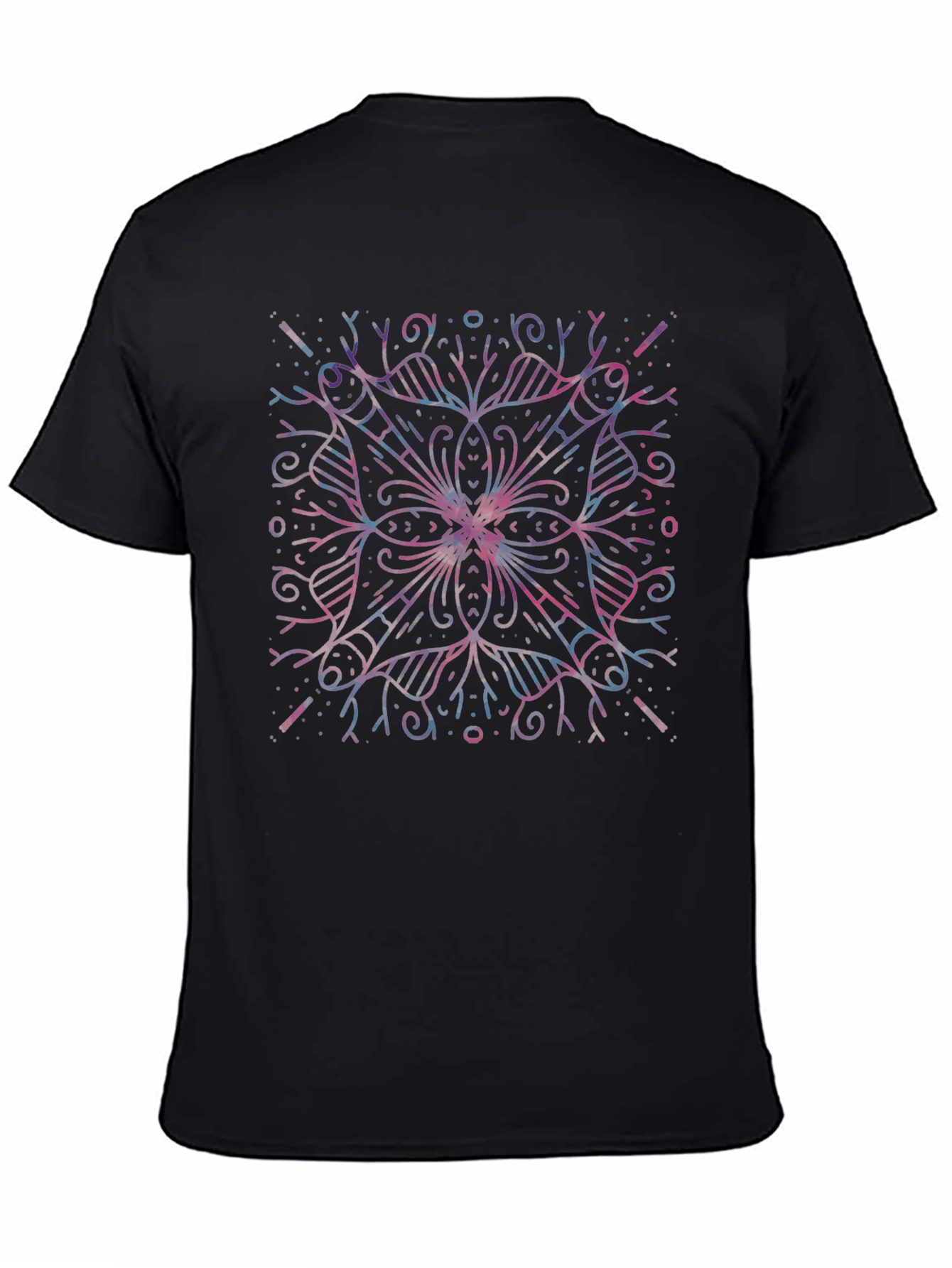 Abstract Geometric Mandala Black T-Shirt