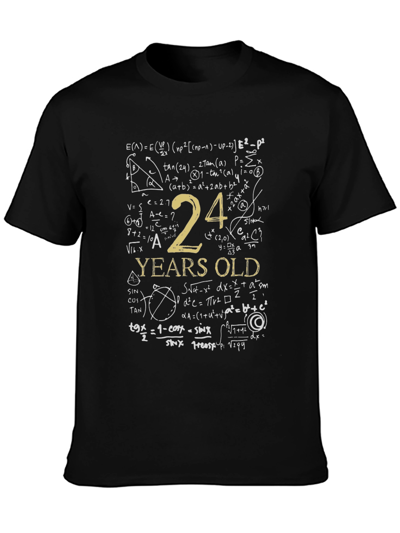 24 Years Old Math Equations T-Shirt Funny Birthday Tee