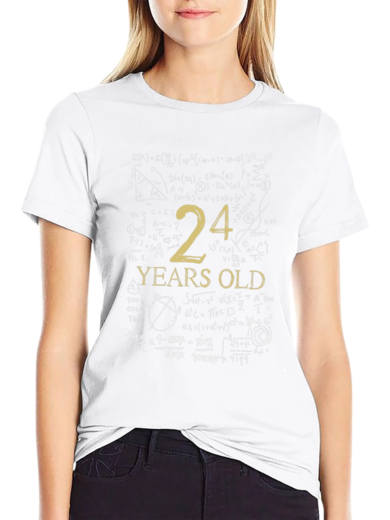 24 Years Old Math Equations T-Shirt Funny Birthday Tee
