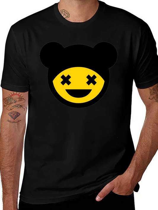 Graphic Bear Tee - Mens Black Crew Neck T-Shirt