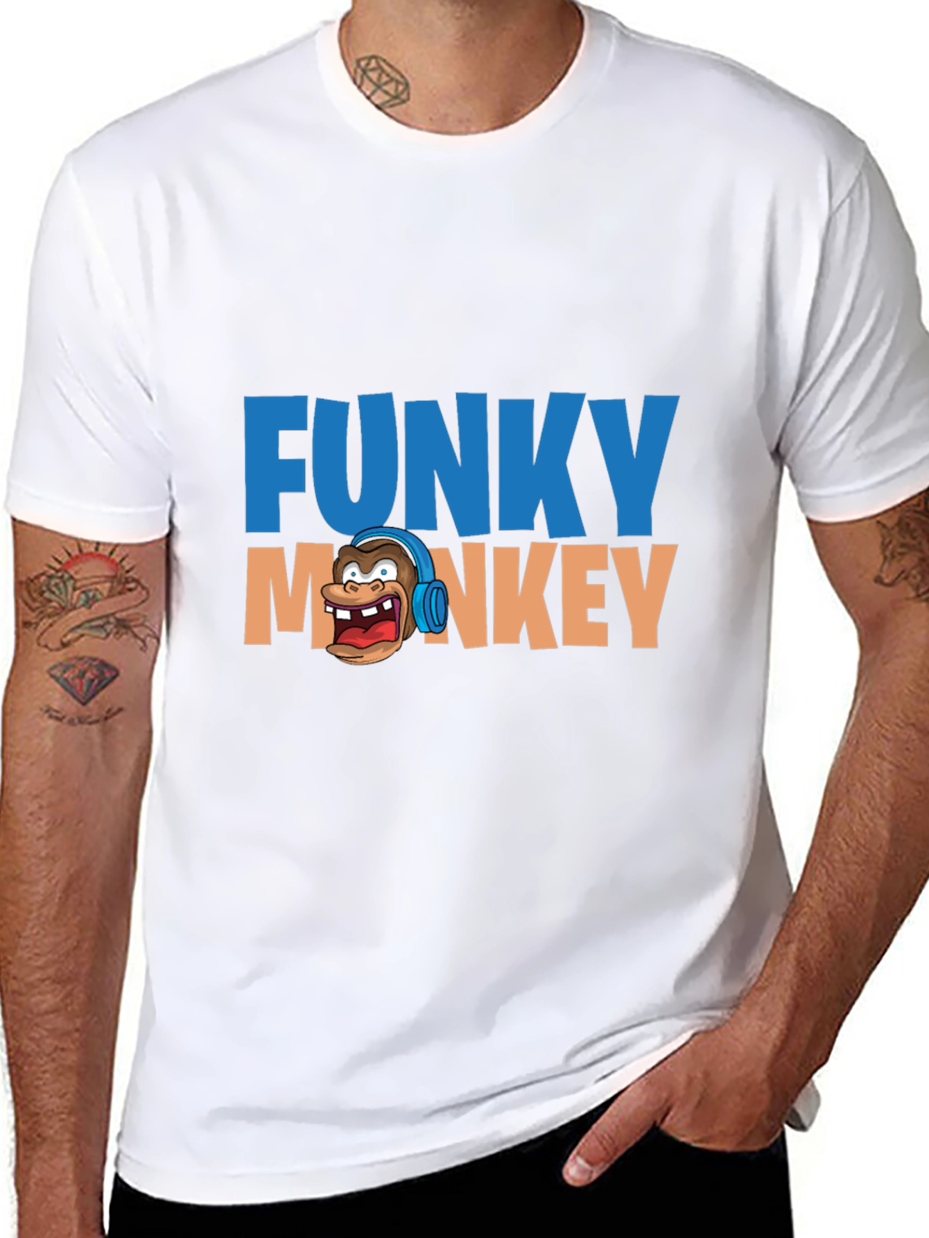 Funky Monkey Graphic T-Shirt - Cool Crew Neck Tee