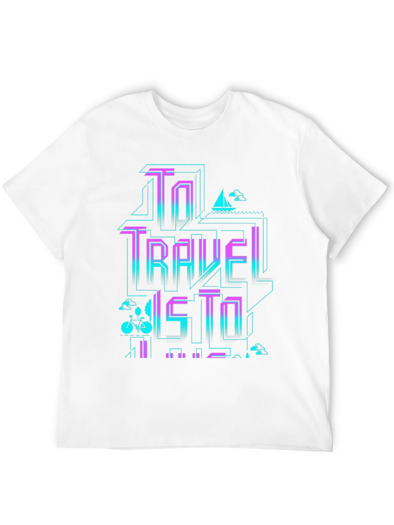 Retro Travel Graphic T-Shirt - Black
