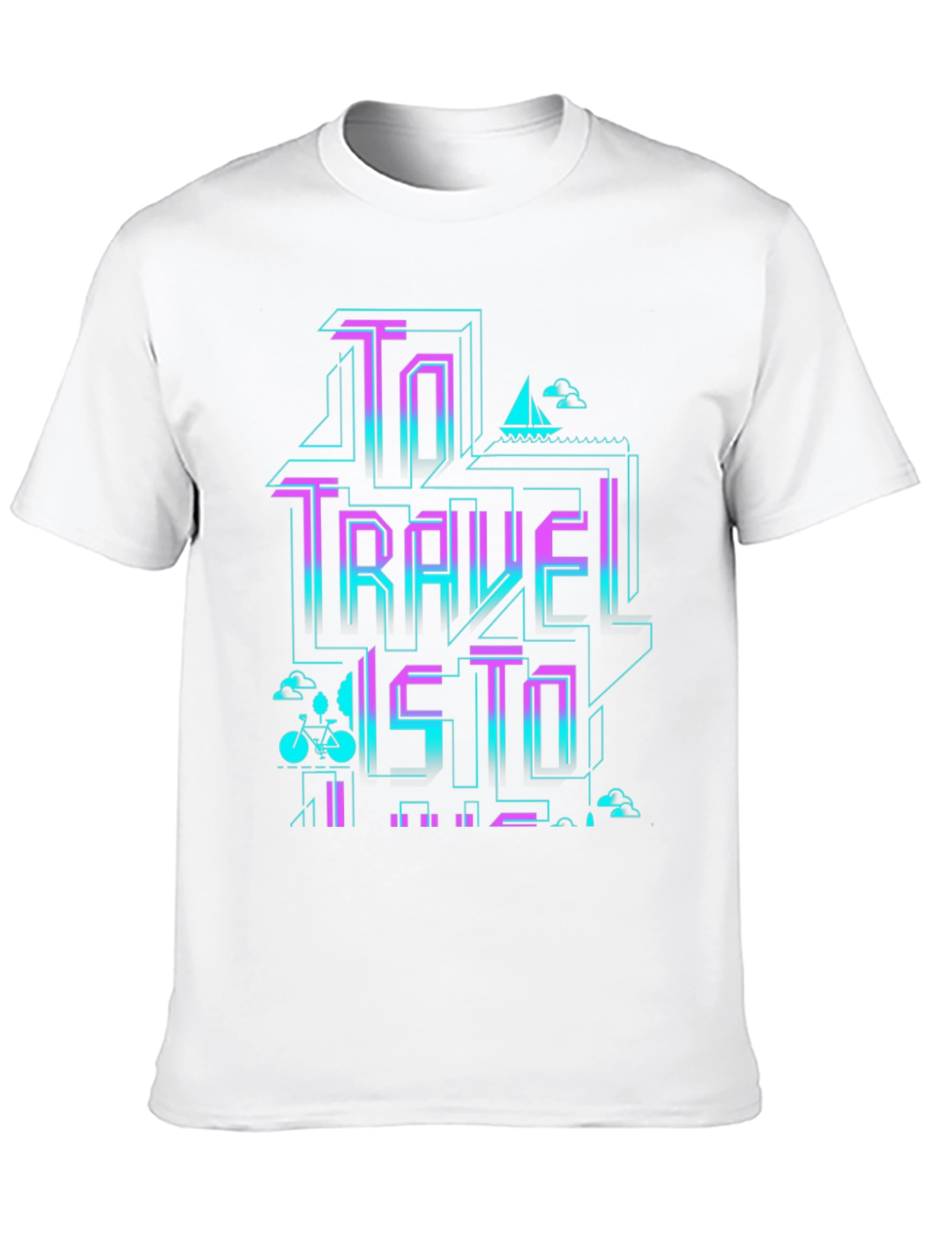 Retro Travel Graphic T-Shirt - Black