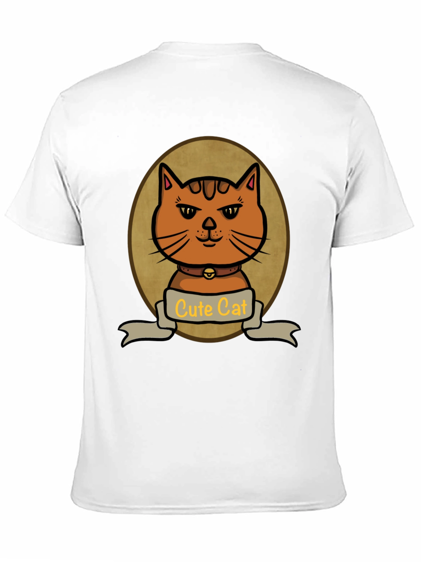 Cute Cat Cartoon Graphic Print T-Shirt