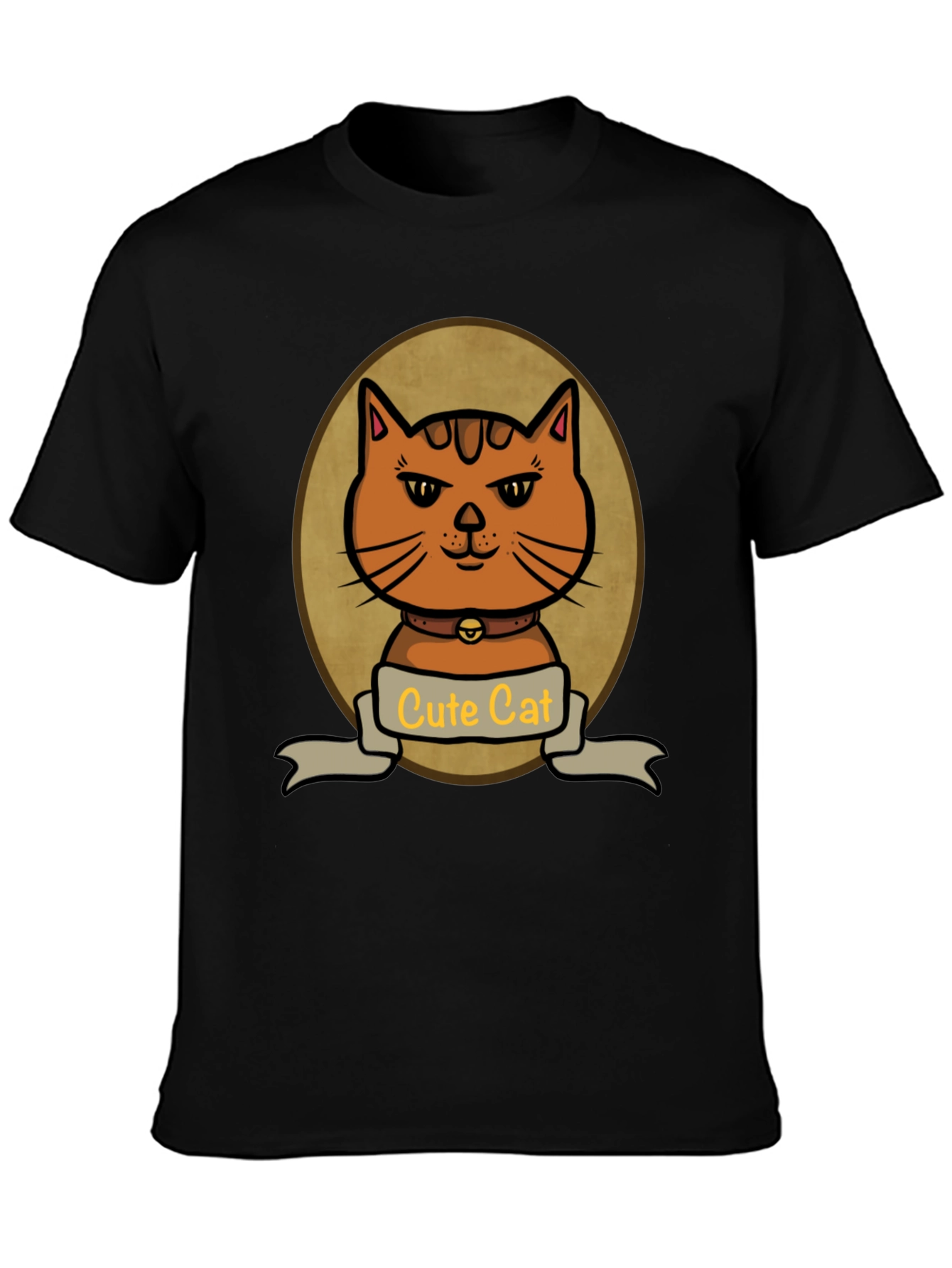 Cute Cat Cartoon Graphic Print T-Shirt