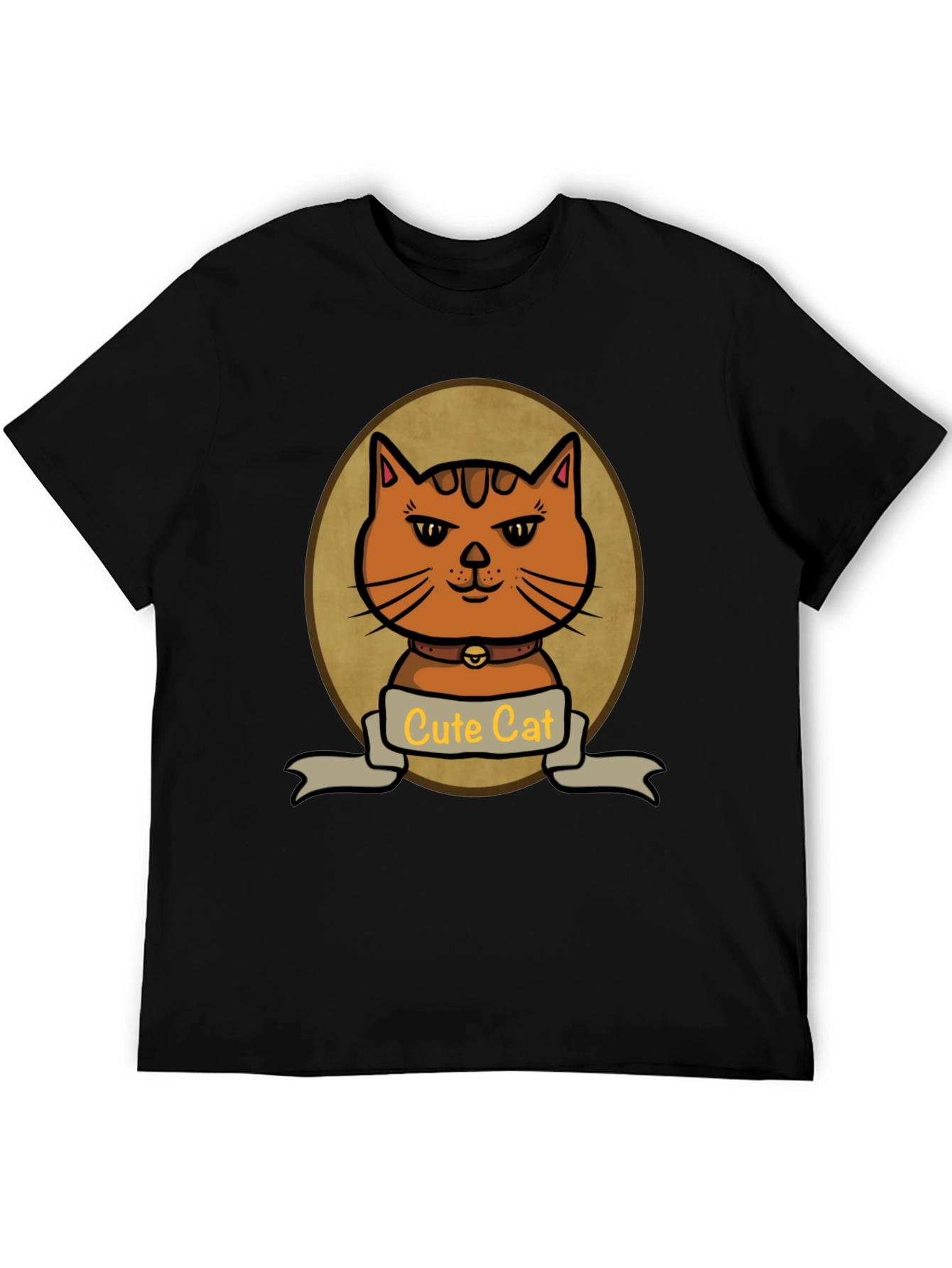 Cute Cat Cartoon Graphic Print T-Shirt