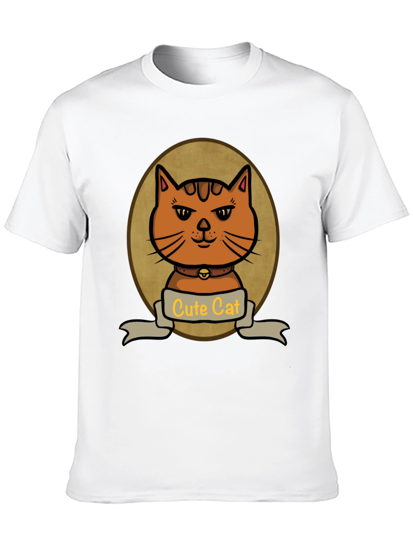 Cute Cat Cartoon Graphic Print T-Shirt