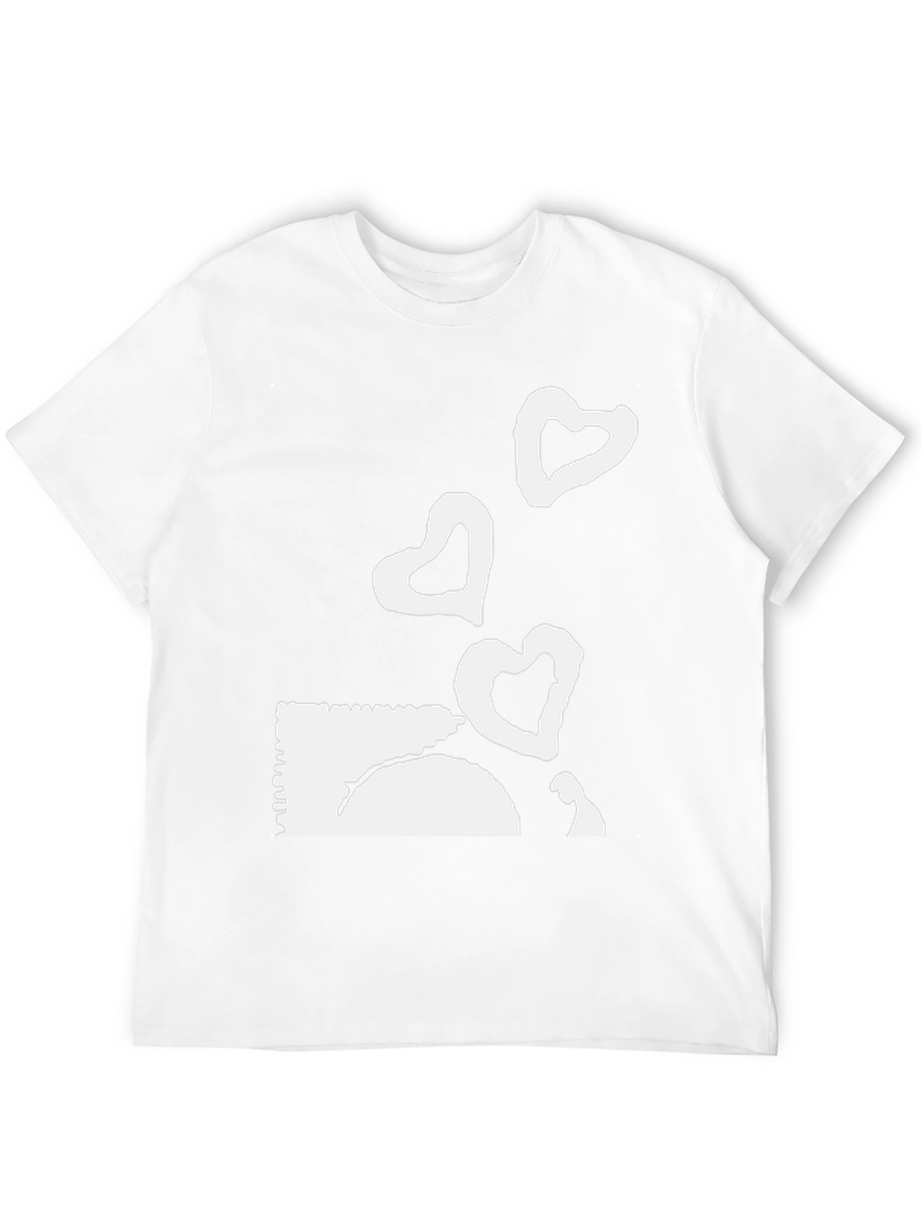 Black Tee with Heart Balloon Graphic