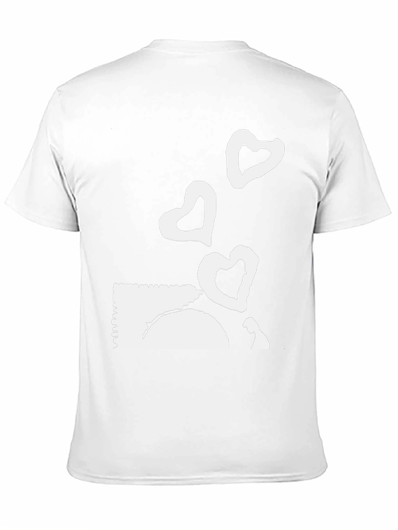 Black Tee with Heart Balloon Graphic