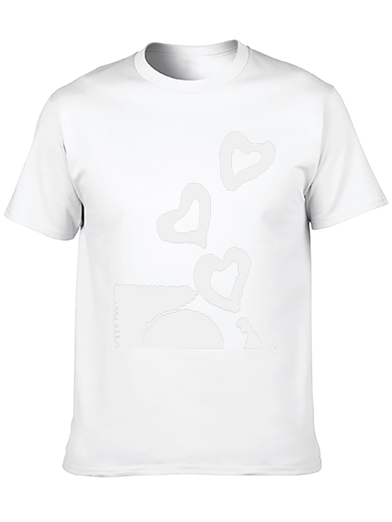 Black Tee with Heart Balloon Graphic