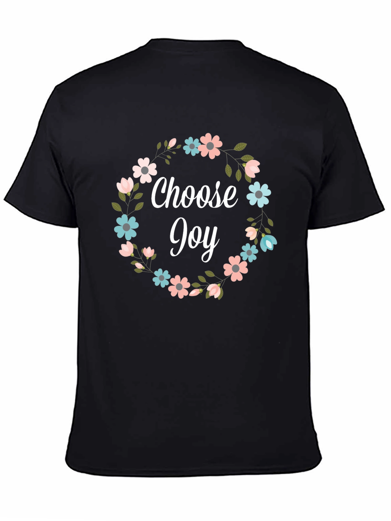 Choose Joy Floral Wreath Graphic T-Shirt