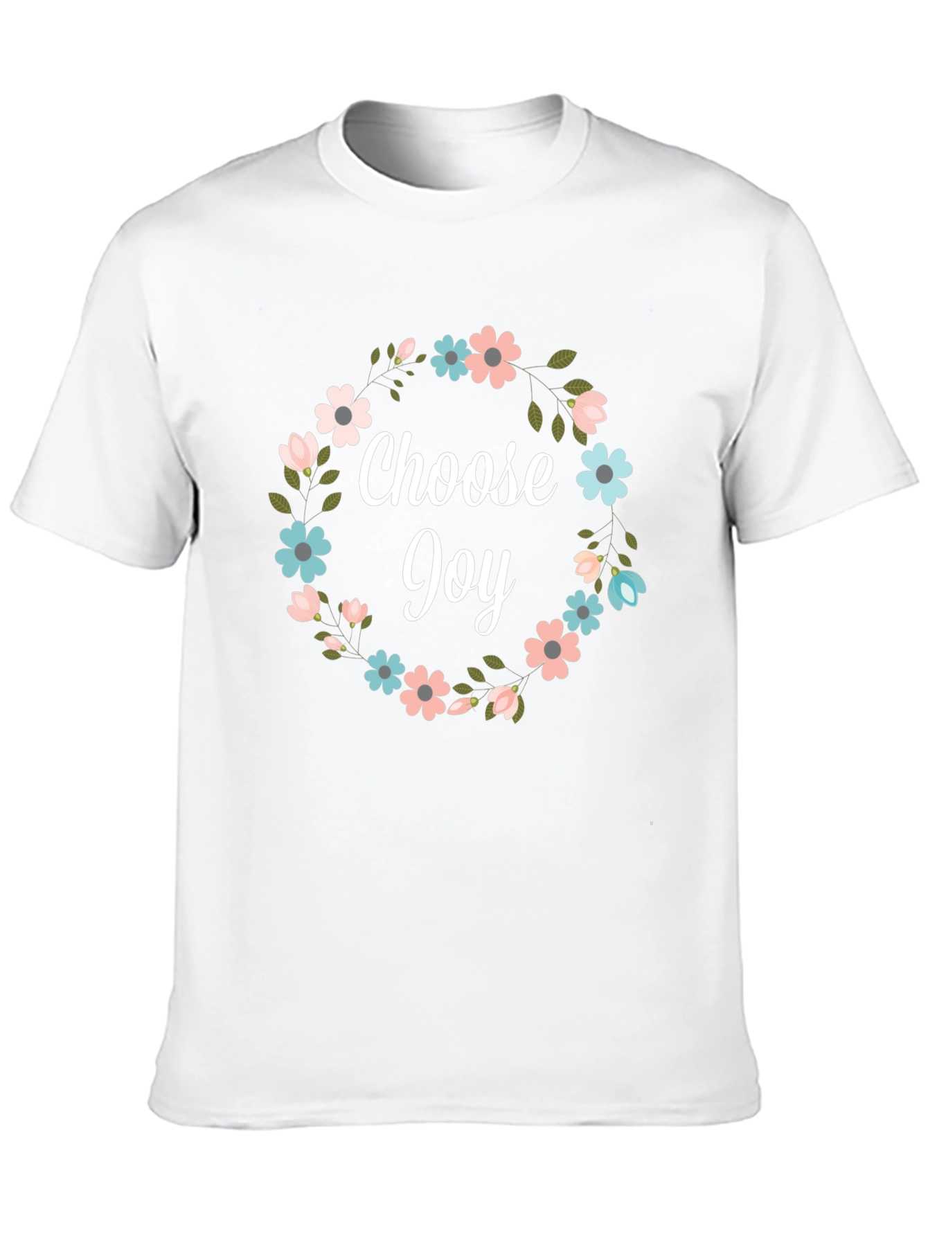 Choose Joy Floral Wreath Graphic T-Shirt