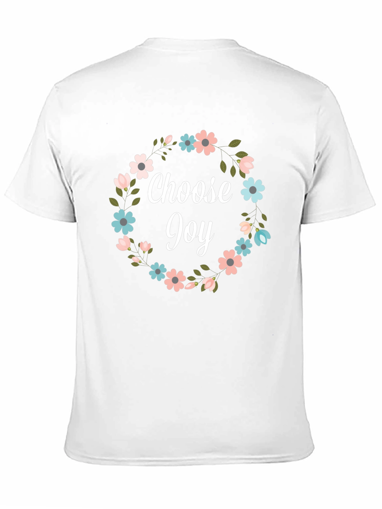 Choose Joy Floral Wreath Graphic T-Shirt