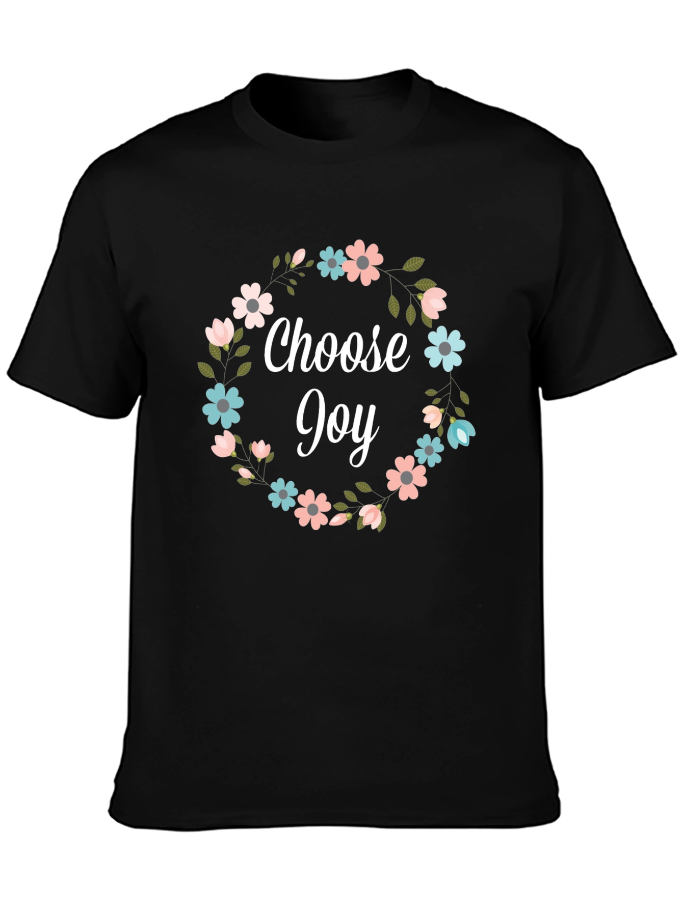 Choose Joy Floral Wreath Graphic T-Shirt