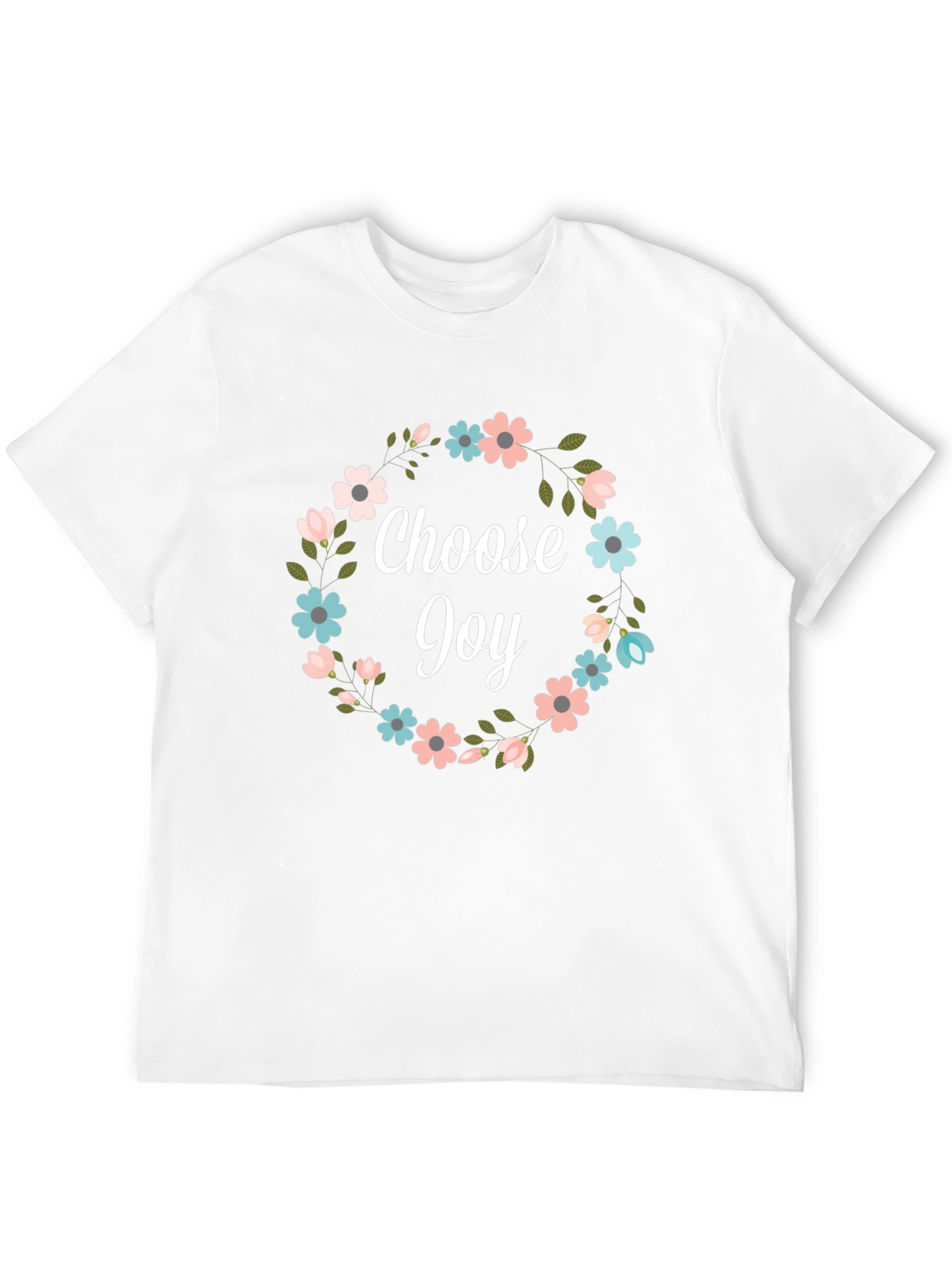 Choose Joy Floral Wreath Graphic T-Shirt