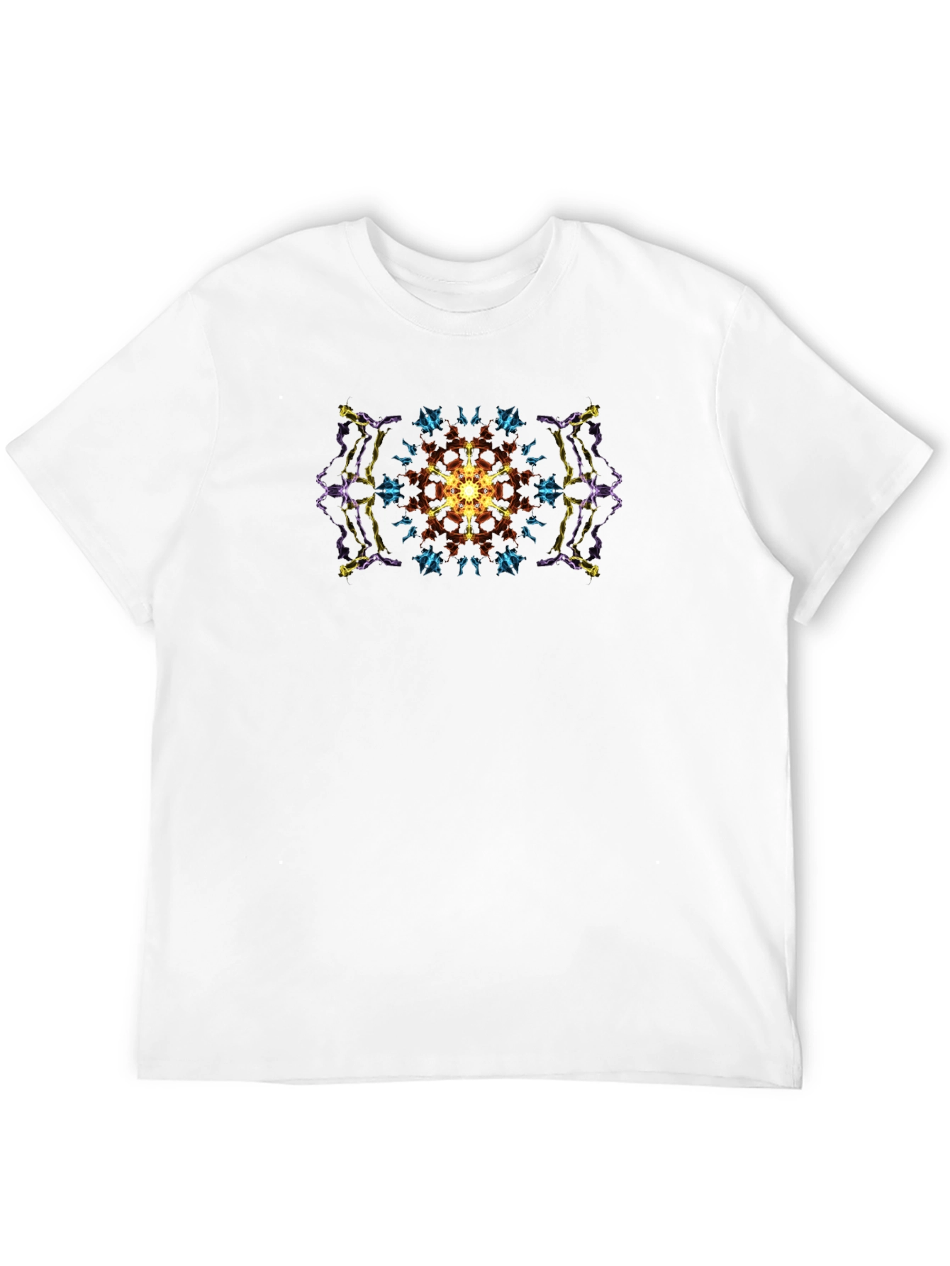 Geometric Mandala Print Black T-Shirt