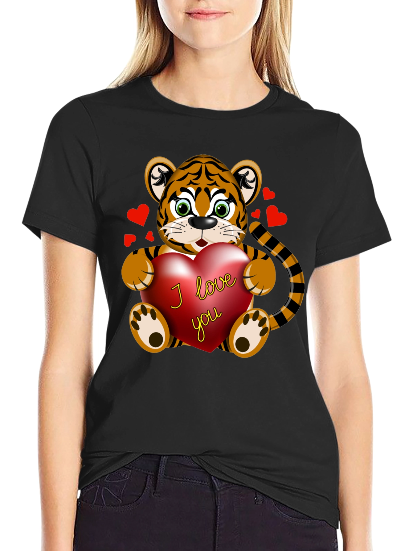 I Love You Tiger Graphic Tee - Black
