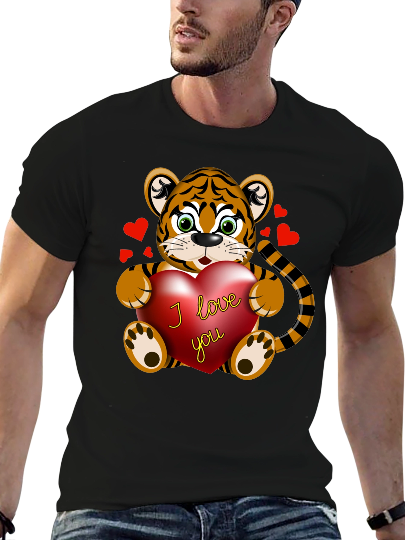 I Love You Tiger Graphic Tee - Black