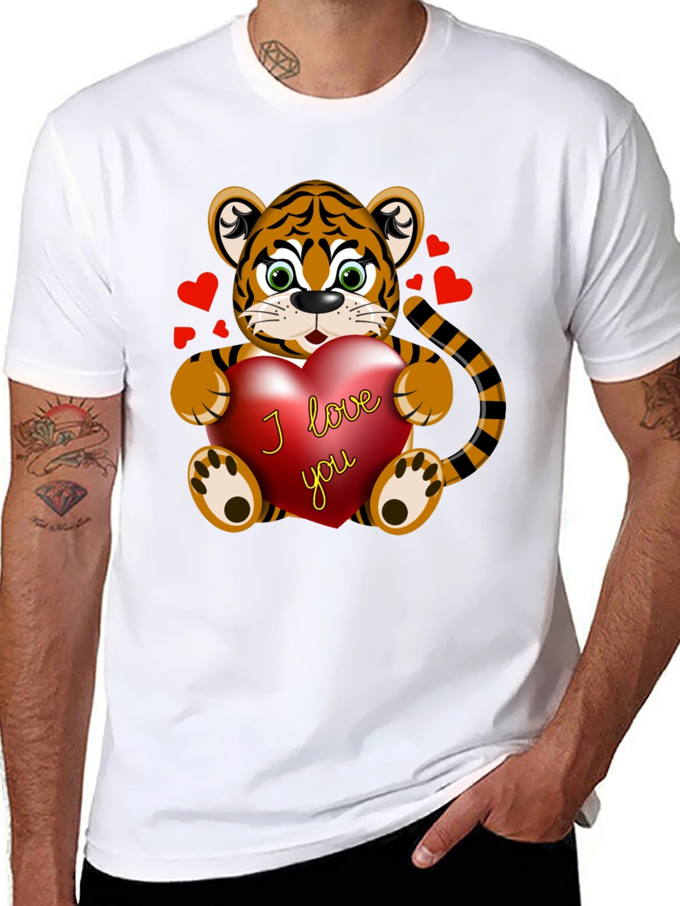 I Love You Tiger Graphic Tee - Black
