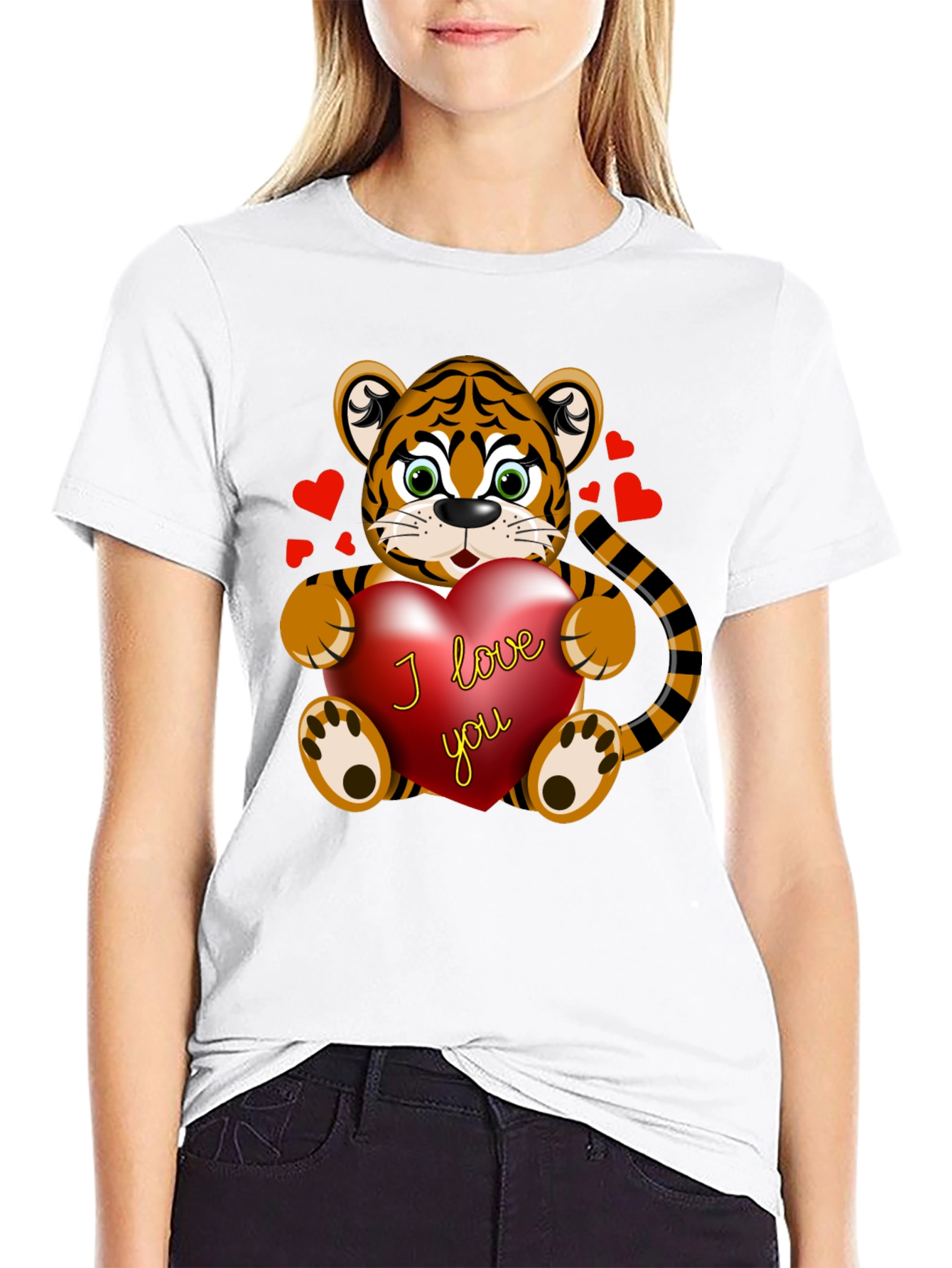I Love You Tiger Graphic Tee - Black