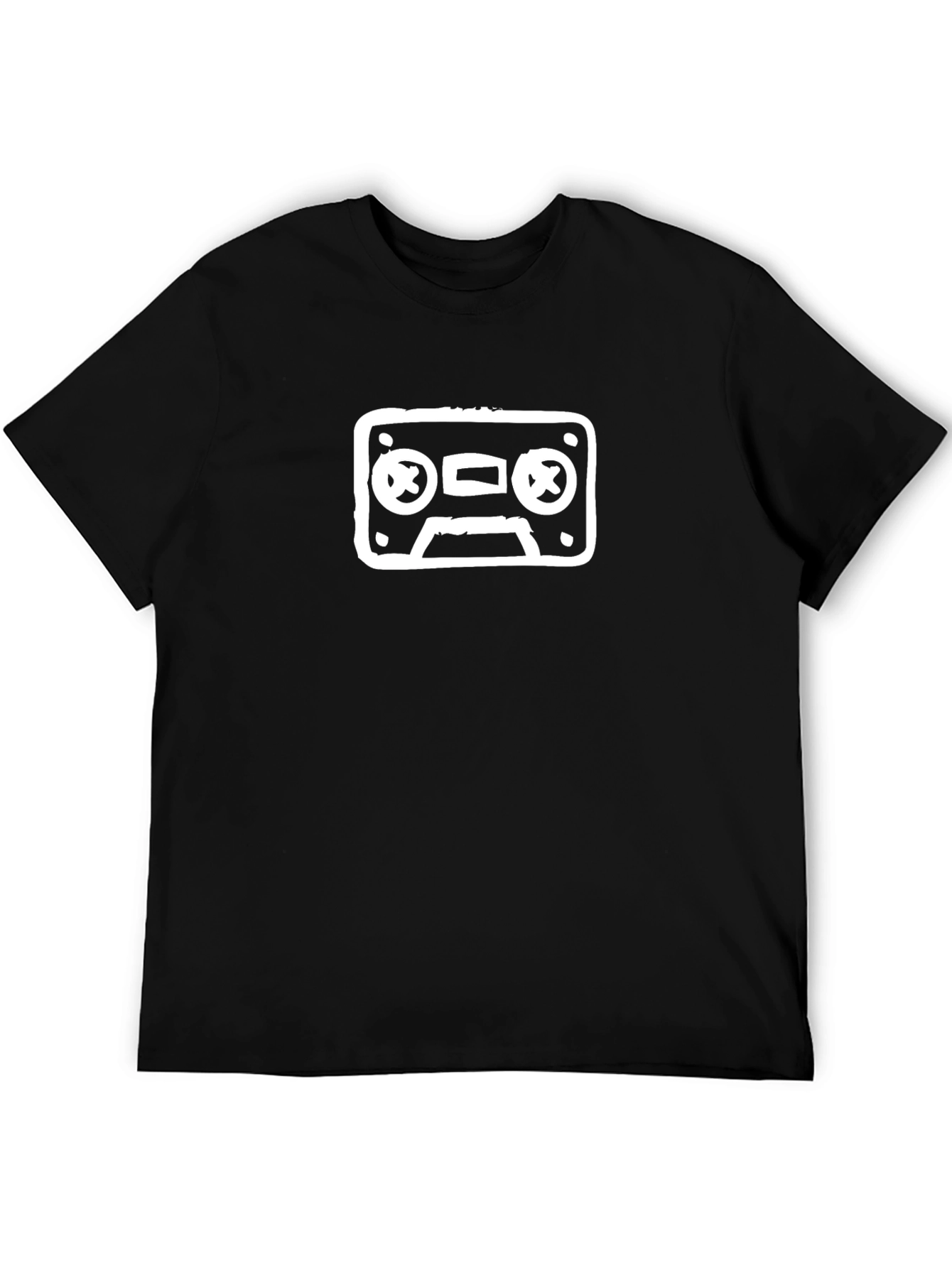 Retro Cassette Tape Graphic T-Shirt - Black