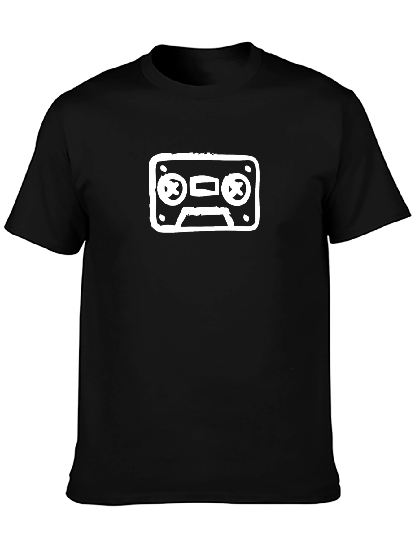 Retro Cassette Tape Graphic T-Shirt - Black