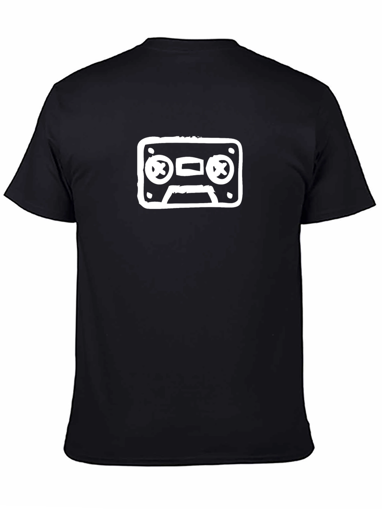 Retro Cassette Tape Graphic T-Shirt - Black