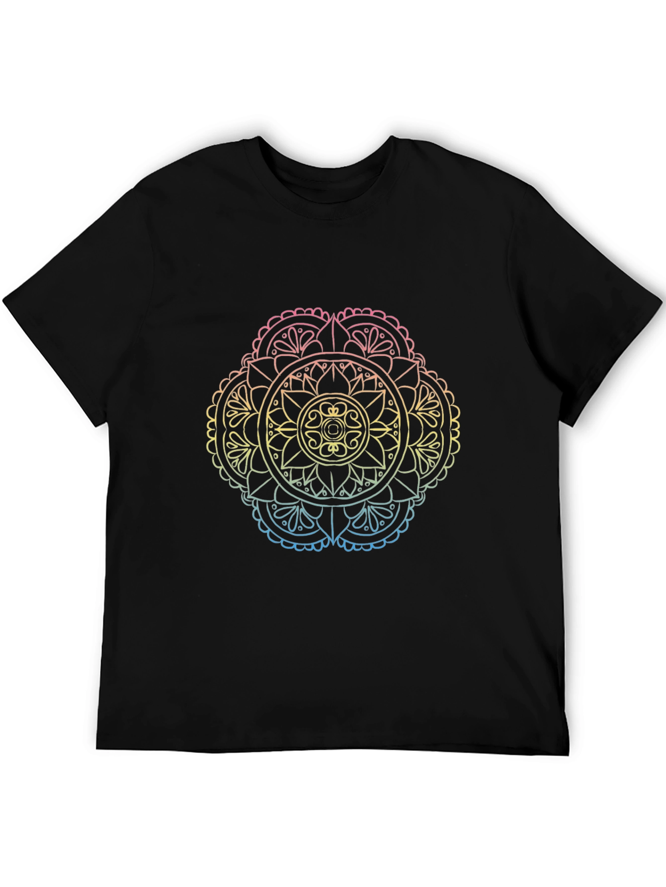 Mandala Gradient Graphic Black T-Shirt