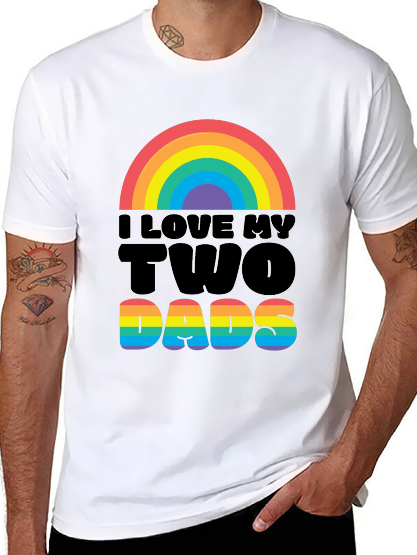 I Love My Two Dads Graphic Tee - Pride