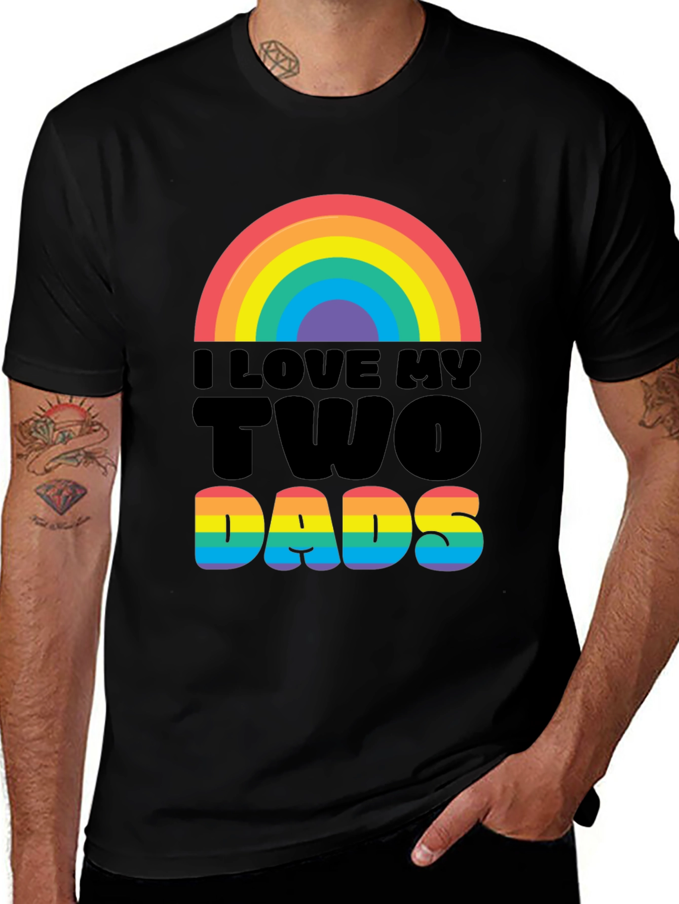 I Love My Two Dads Graphic Tee - Pride