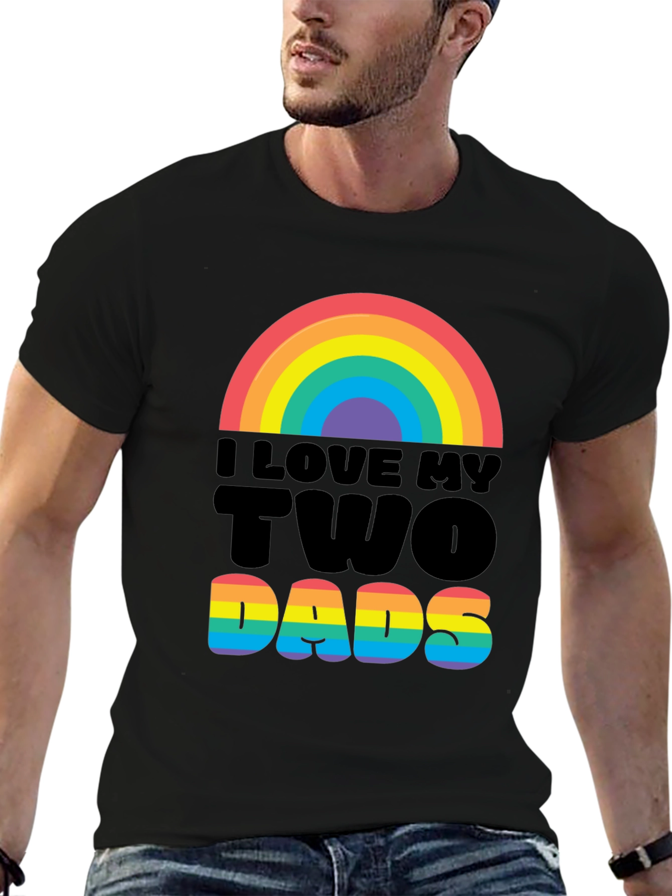 I Love My Two Dads Graphic Tee - Pride