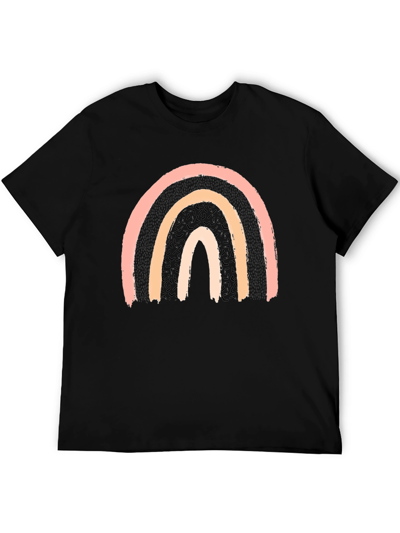 Retro Rainbow Graphic Tee - Unisex Black T-Shirt